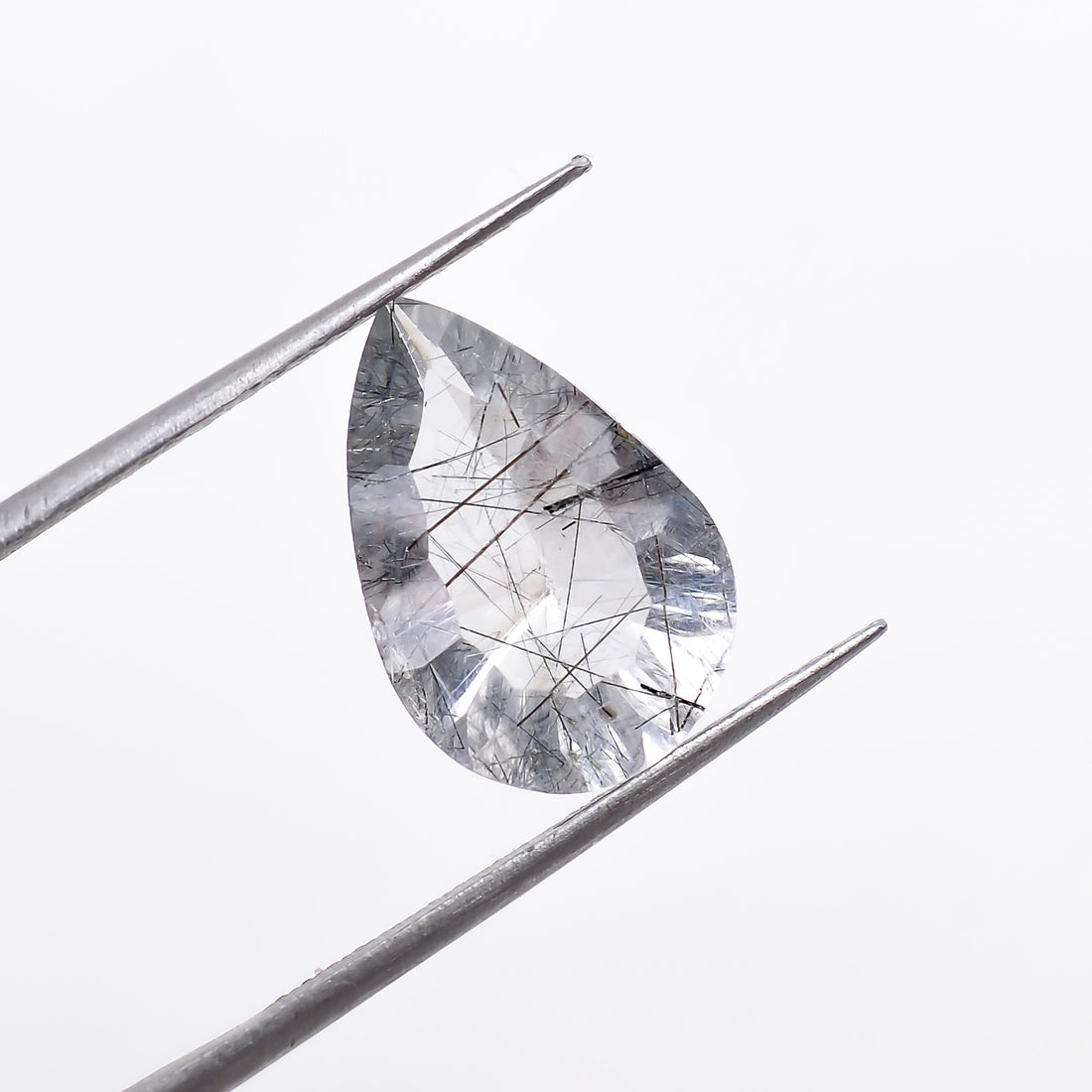 Natural Black Rutile Quartz Pear Shape Cut Stone Loose Gemstone For Making Jewelry 3.5 Ct. 14X9X6 mm S-1200