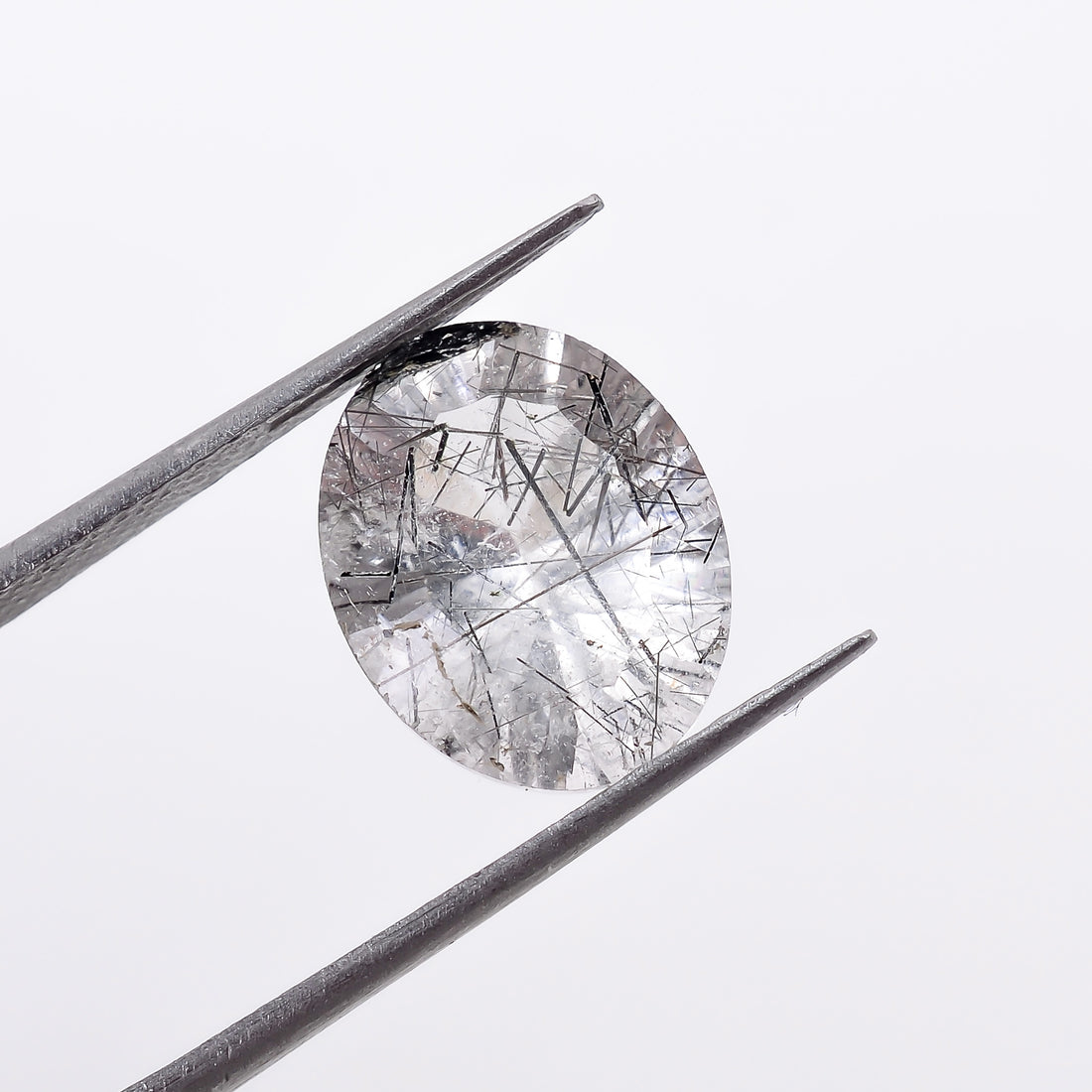 Natural Black Rutile Quartz Oval Shape Cut Stone Loose Gemstone For Making Jewelry 4.5 Ct. 12X10X7 mm S-1208