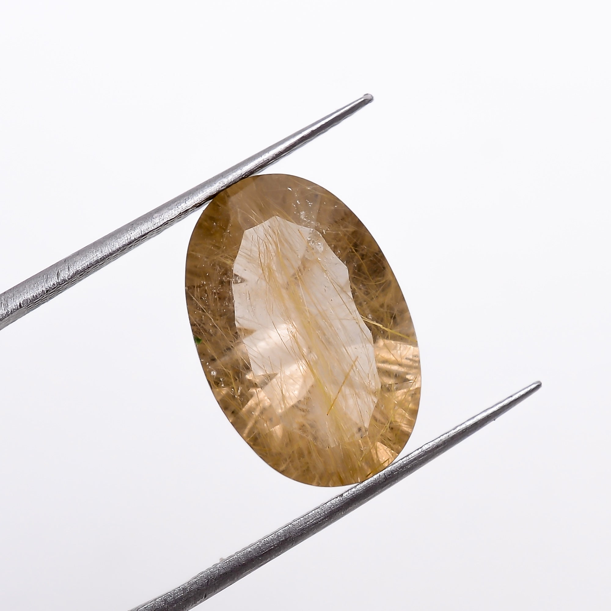Natural Golden Rutile Quartz Oval Shape Cut Stone Loose Gemstone For Making Jewelry 6.5 Ct 15X10X7mm S-1213