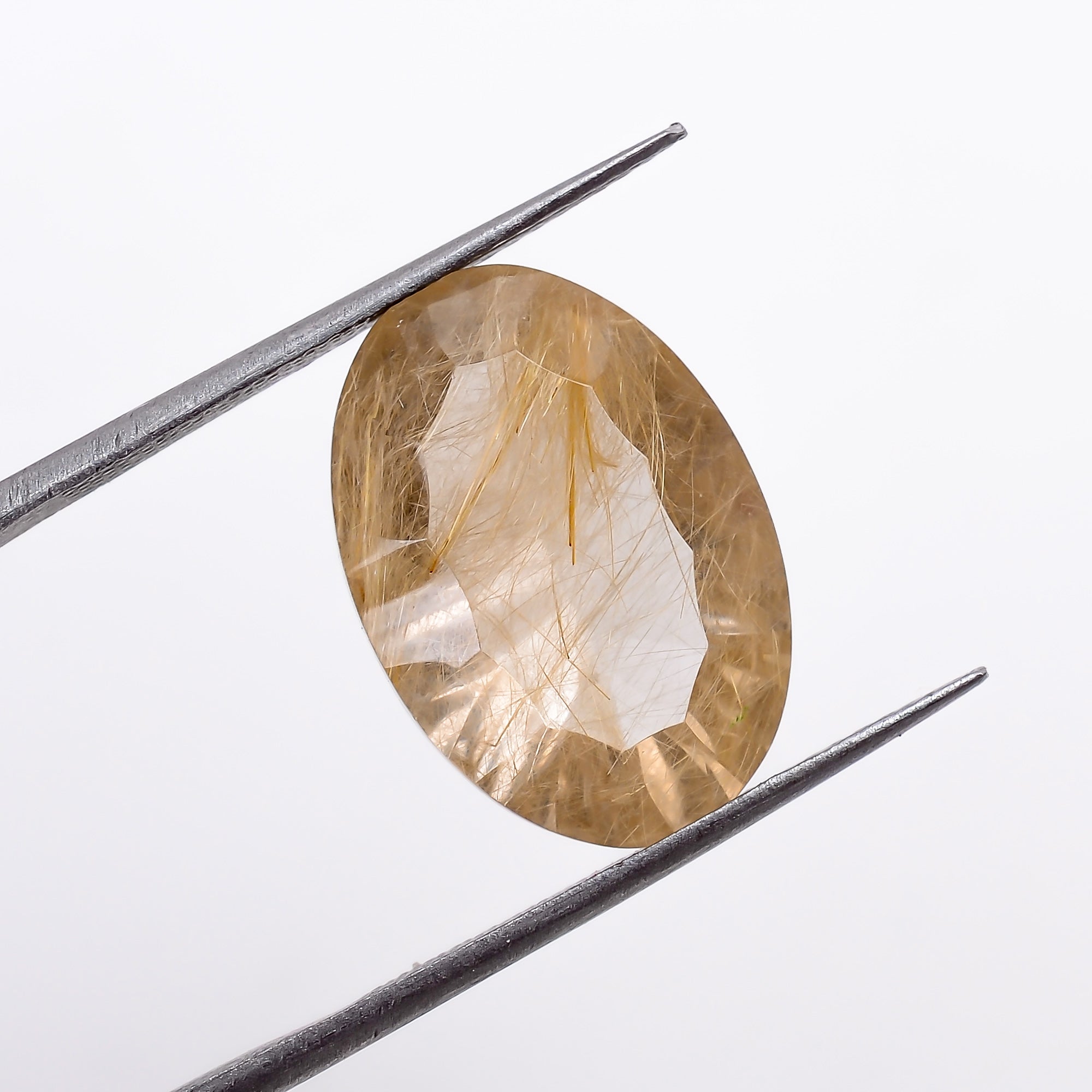 Natural Golden Rutile Quartz Oval Shape Cut Stone Loose Gemstone For Making Jewelry 7 Ct. 16X11X7 mm S-1214