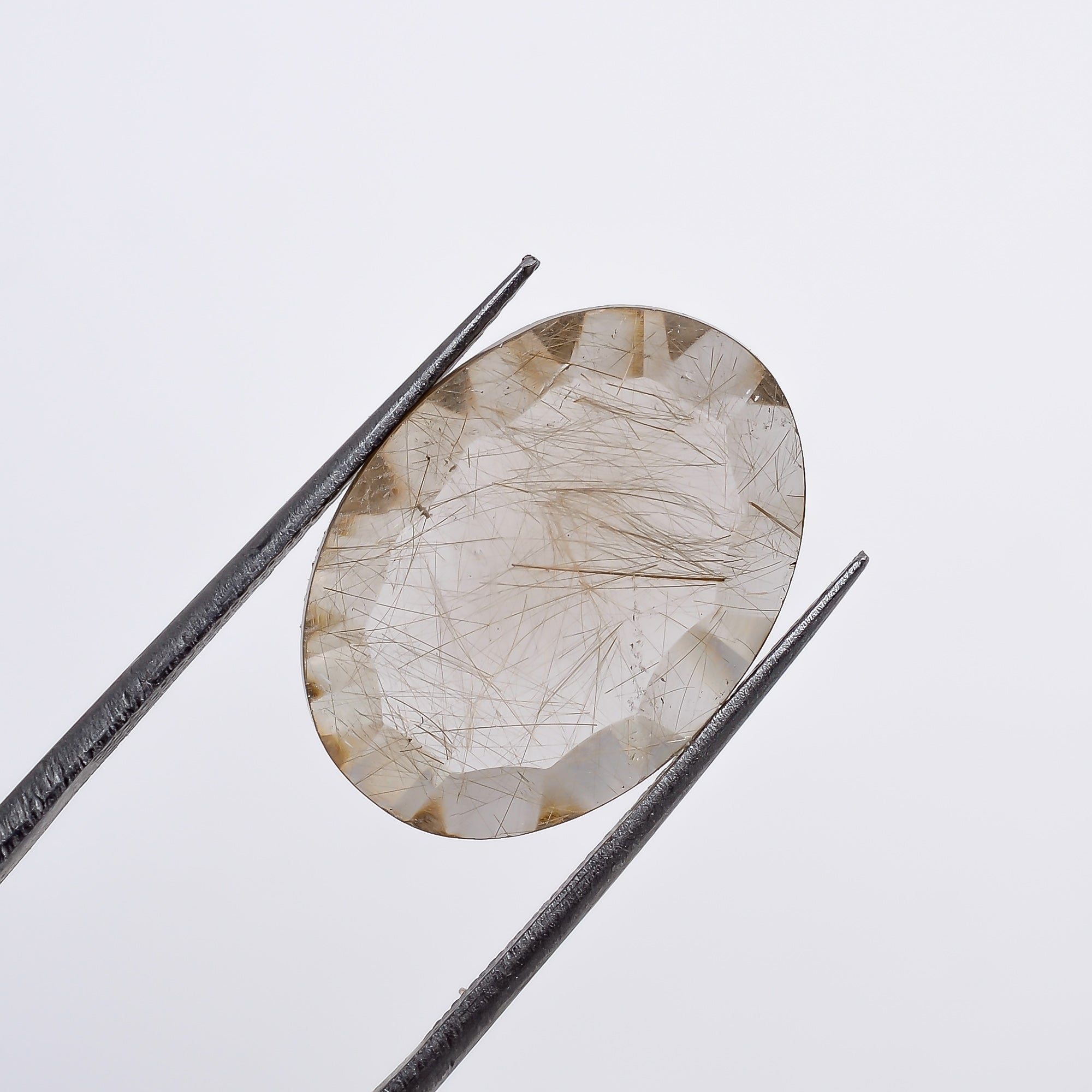 Natural Golden Rutile Quartz Oval Shape Cut Stone Loose Gemstone For Making Jewelry 7.5 Ct 17X13X5 mm S-1215