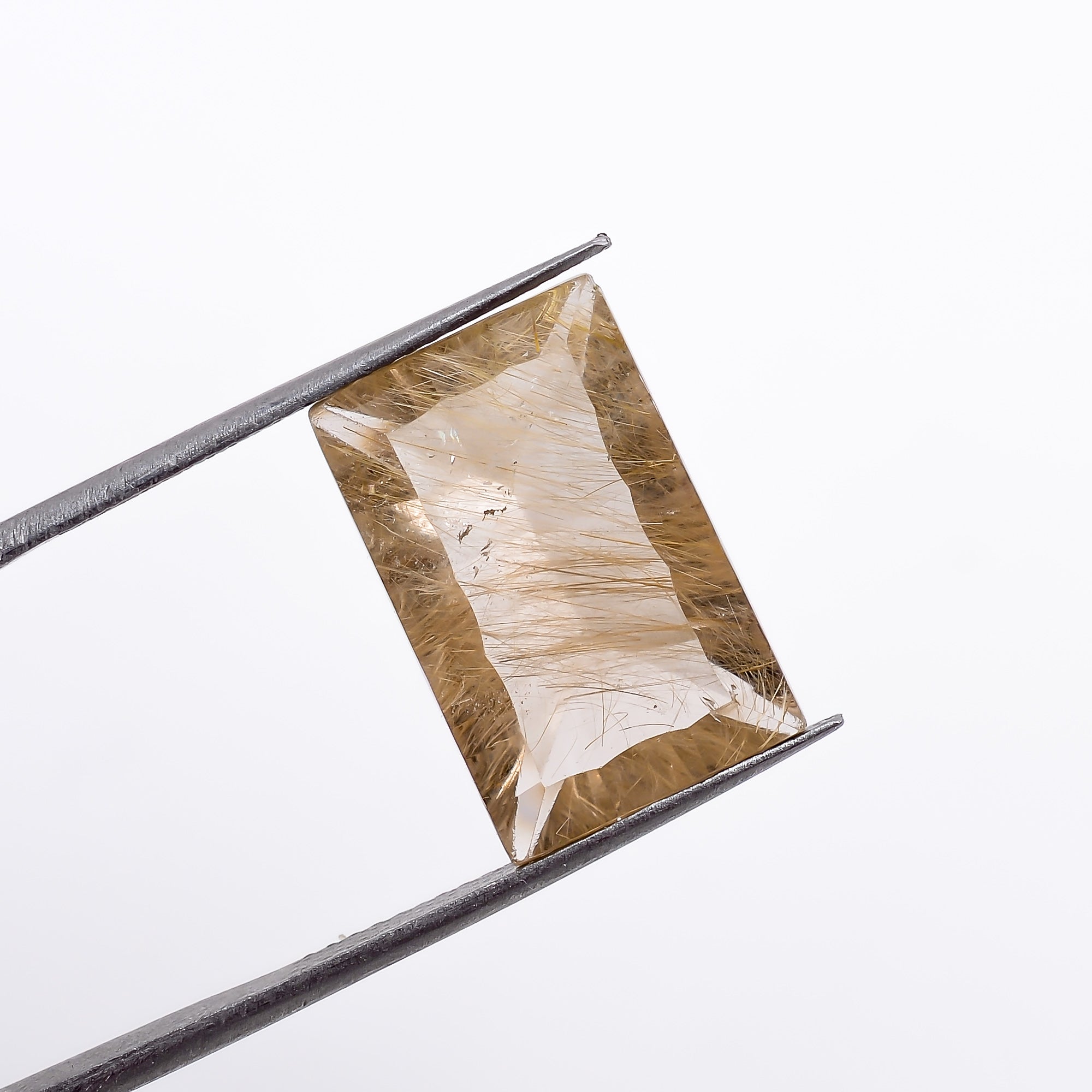 Natural Golden Rutile Quartz Radiant Shape Cut Stone Loose Gemstone For Making Jewelry 7.5 Ct 16X10X6 mm S-1216
