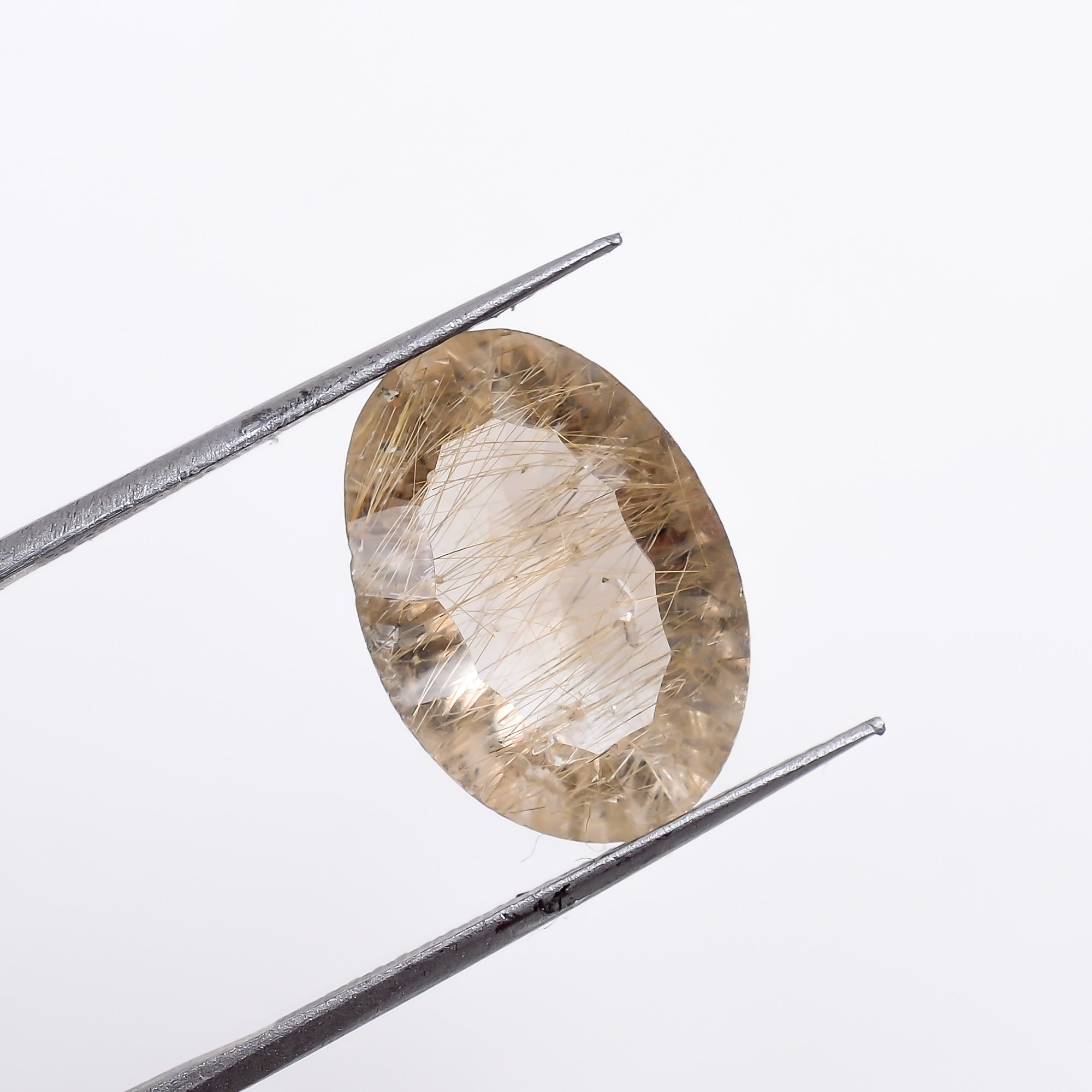 Natural Golden Rutile Quartz Oval Shape Cut Stone Loose Gemstone For Making Jewelry 6 Ct 15X11X6 mm S-1219