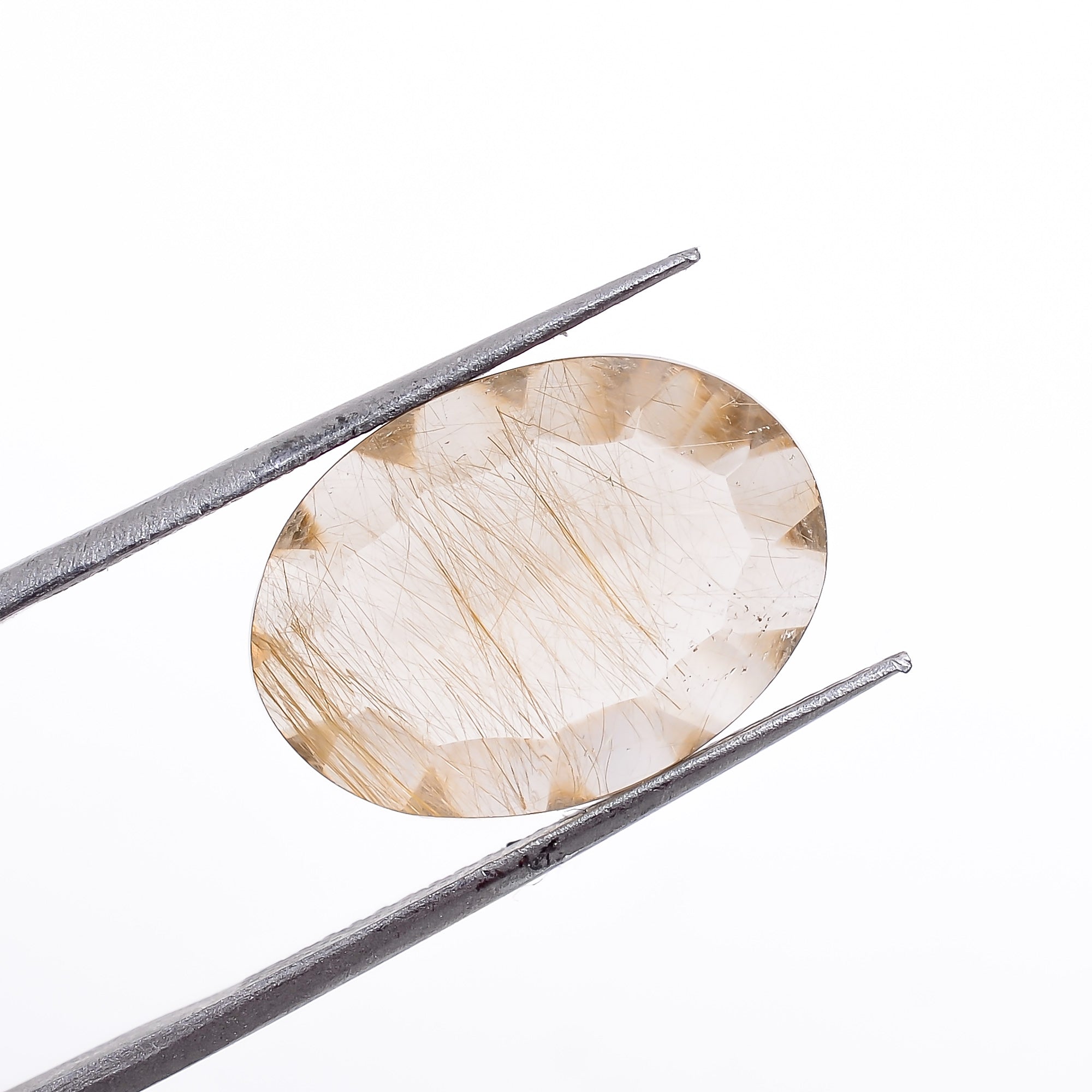 Natural Golden Rutile Quartz Oval Shape Cut Stone Loose Gemstone For Making Jewelry 6 Ct 16X11X5 mm S-1220