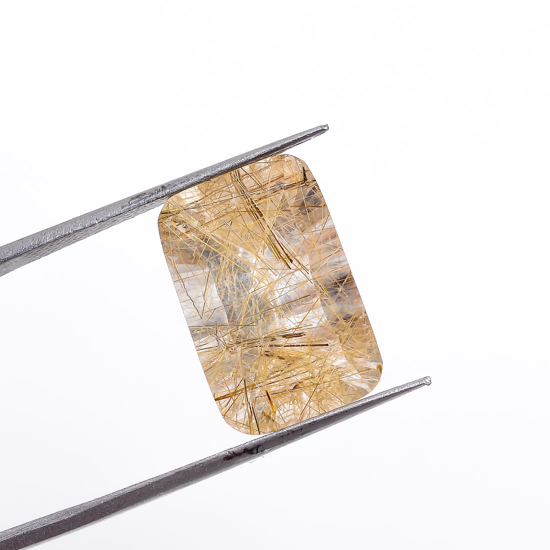 Natural Golden Rutile Quartz Radiant Shape Cut Stone Loose Gemstone For Making Jewelry 8 Ct 15X10X7mm S-1221