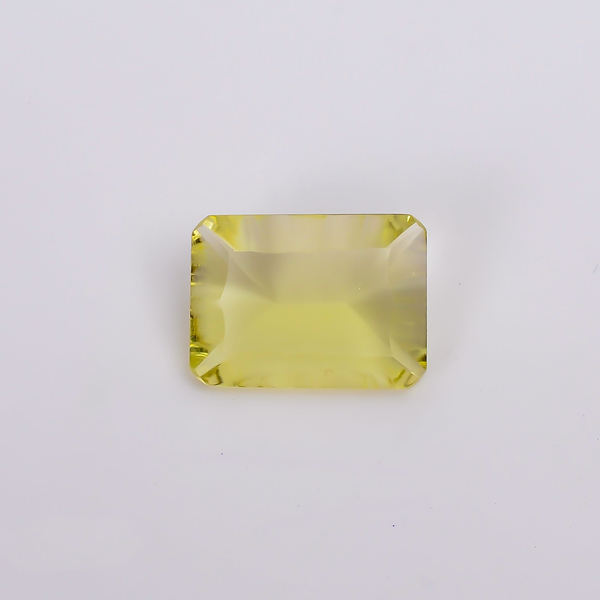 Natural Lemon Quartz Radiant Shape Concave Stone Loose Gemstone For Making Jewelry 4.5 Ct. 13X10X5 mm S-1233