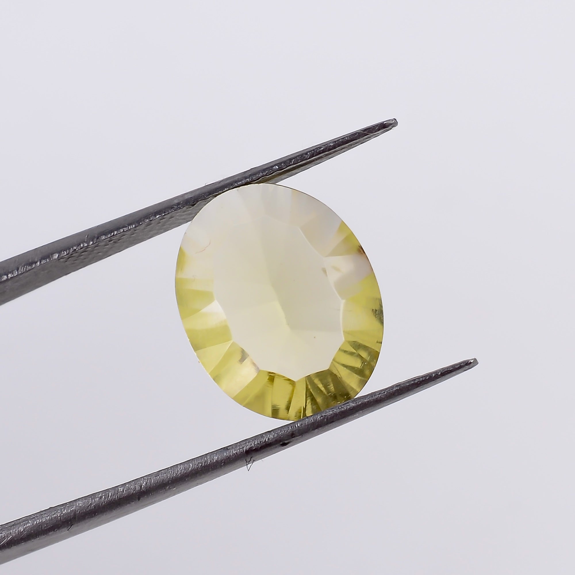 Natural Lemon Quartz Oval Shape Concave Stone Loose Gemstone For Making Jewelry 4 Ct. 13X10X5 mm S-1234