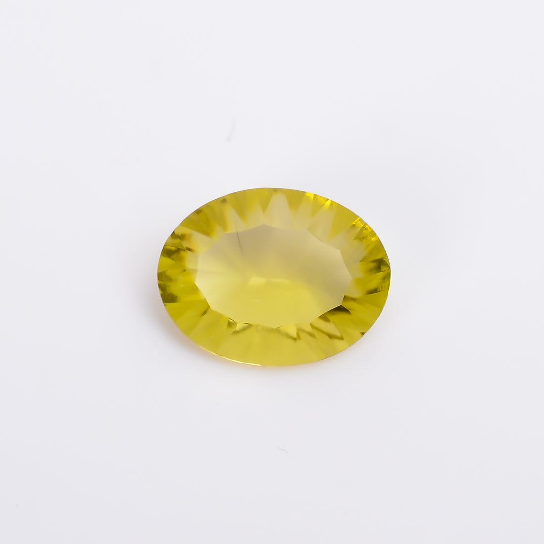 Natural Lemon Quartz Oval Shape Concave Stone Loose Gemstone For Making Jewelry 4.5 Ct. 14X11X5 mm S-1236