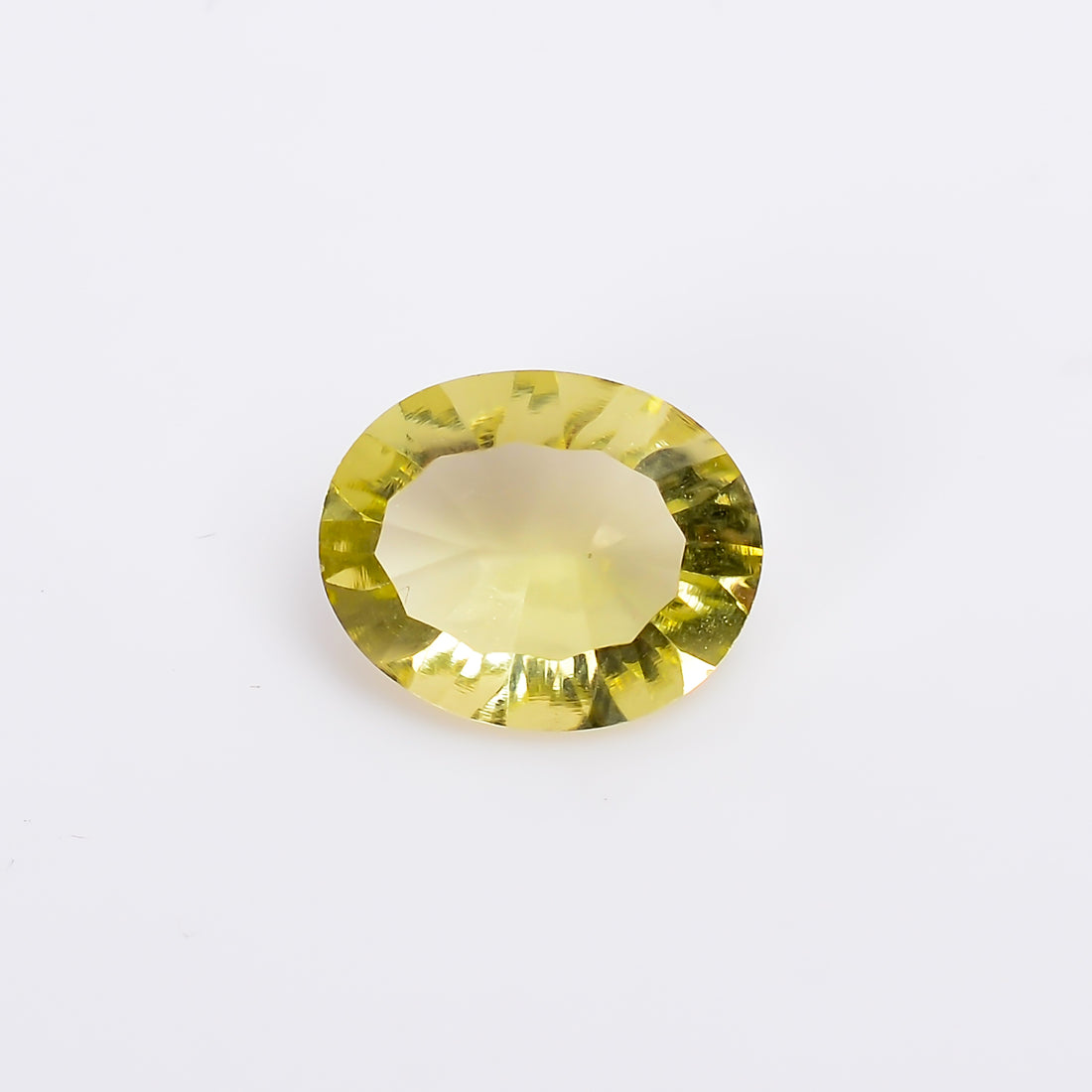 Natural Lemon Quartz Oval Shape Concave Stone Loose Gemstone For Making Jewelry 3.5 Ct. 12X10X5 mm S-1237