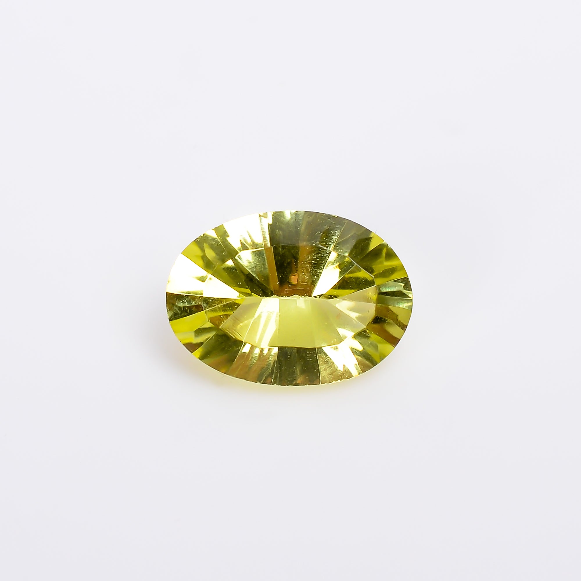 Natural Lemon Quartz Oval Shape Concave Stone Loose Gemstone For Making Jewelry 4 Ct. 13X9X6 mm S-1238