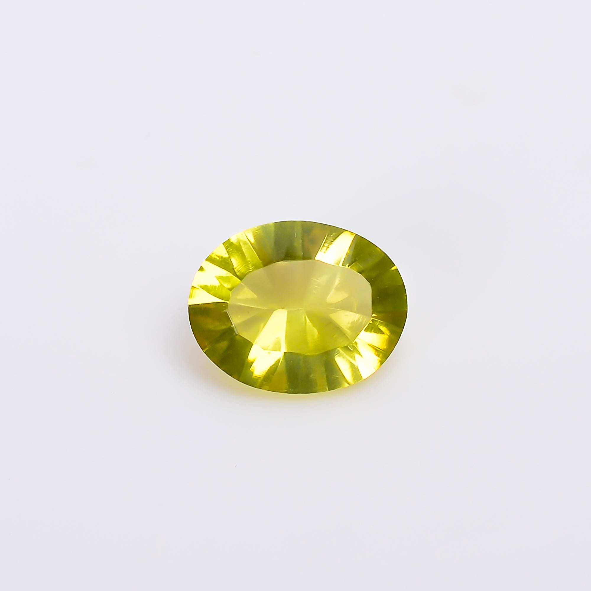 Natural Lemon Quartz Oval Shape Concave Stone Loose Gemstone For Making Jewelry 1.5 Ct. 9X7X5 mm S-1239