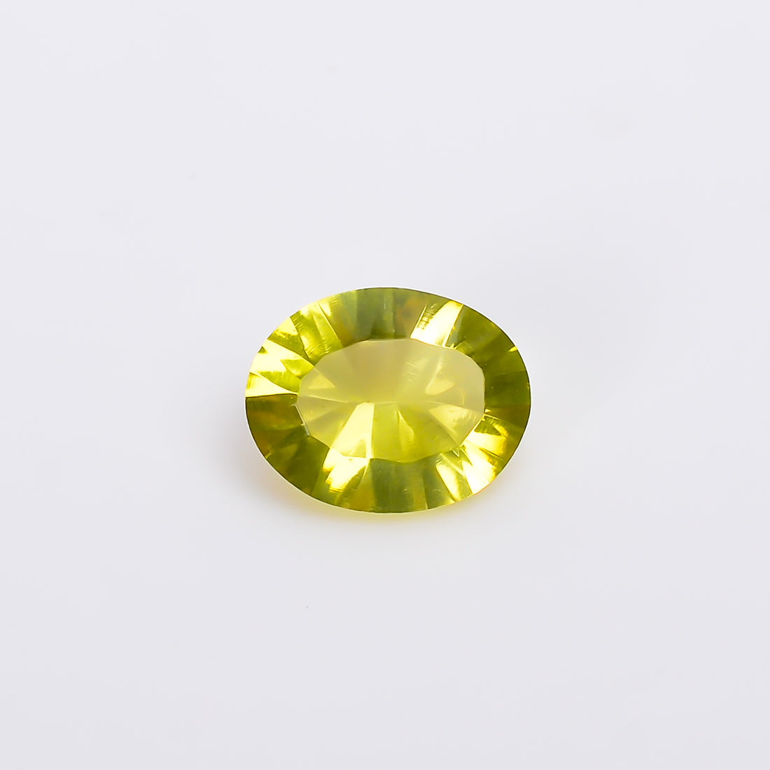 Natural Lemon Quartz Oval Shape Concave Stone Loose Gemstone For Making Jewelry 1.5 Ct. 9X7X5 mm S-1239