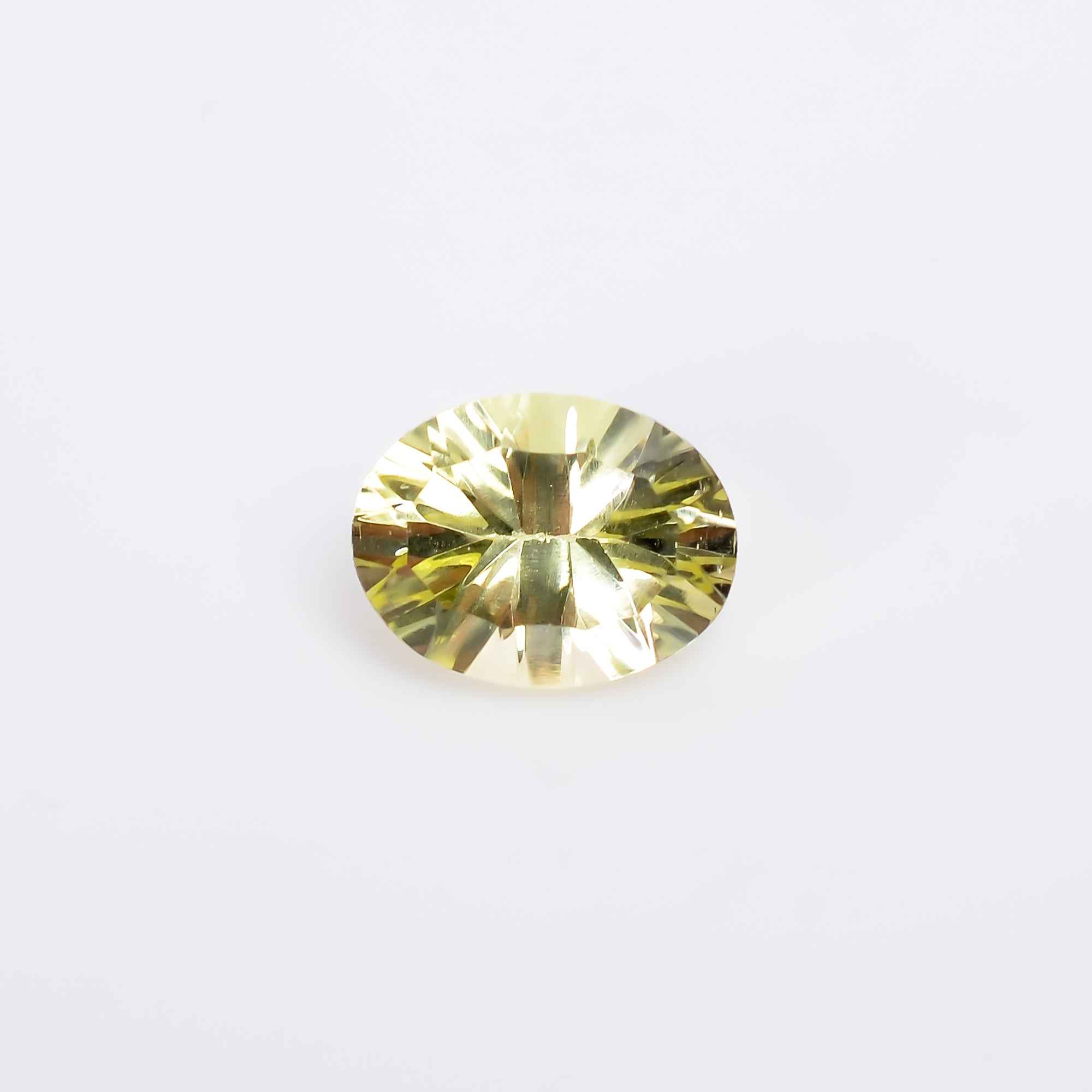 Natural Lemon Quartz Oval Shape Concave Stone Loose Gemstone For Making Jewelry 3.5 Ct. 11X9X6 mm S-1240