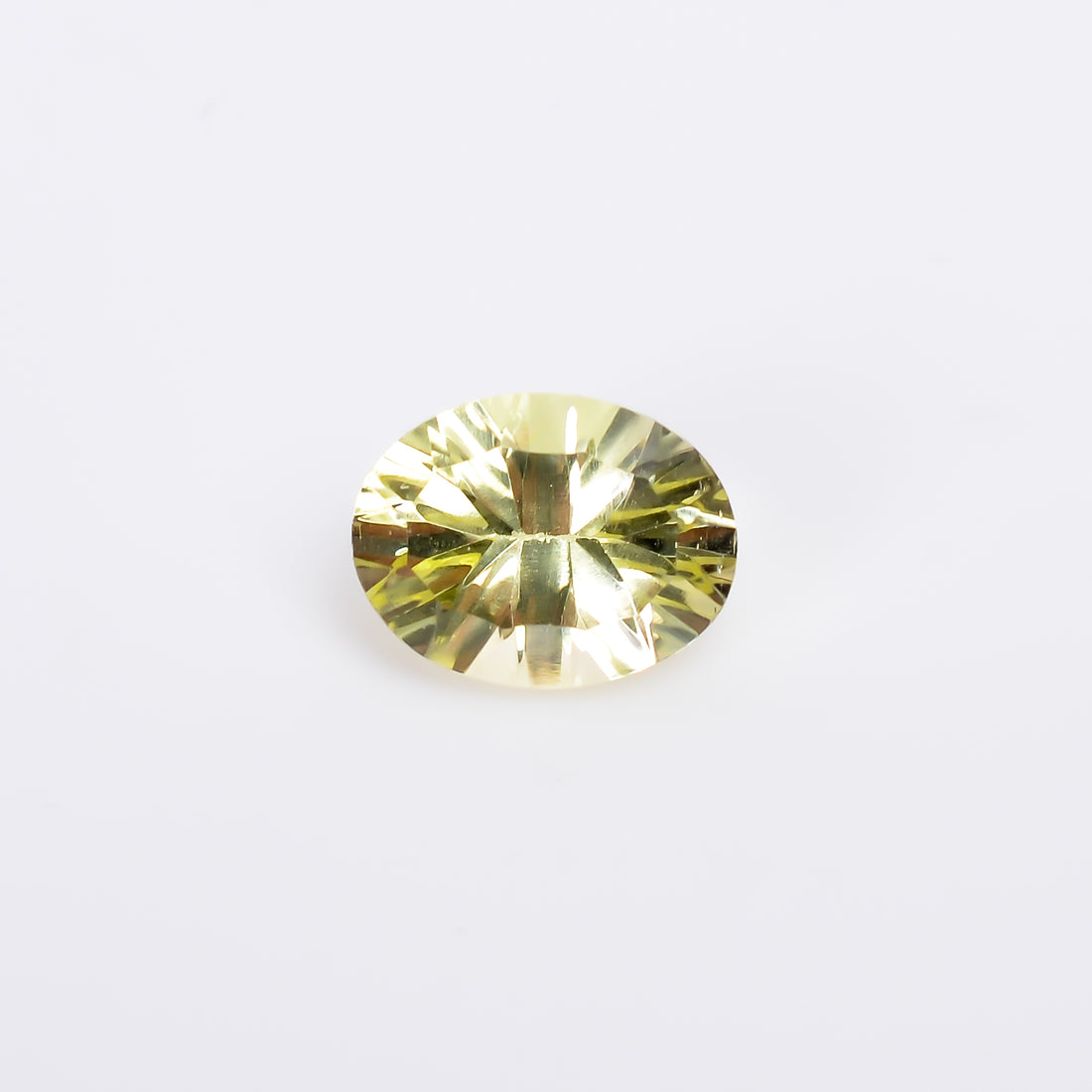 Natural Lemon Quartz Oval Shape Concave Stone Loose Gemstone For Making Jewelry 3.5 Ct. 11X9X6 mm S-1240