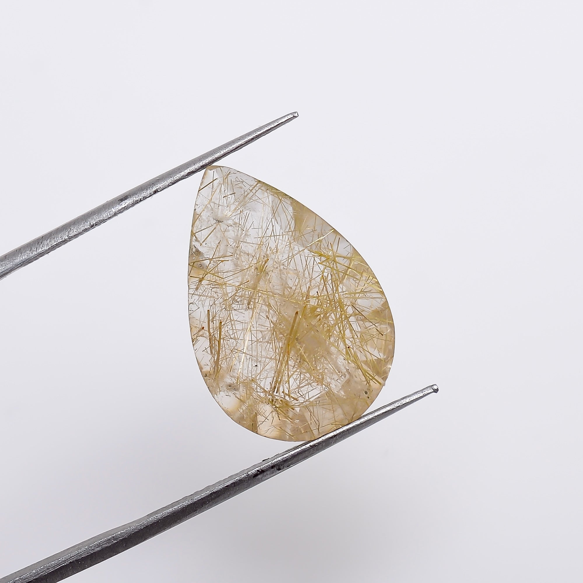 Natural Golden Rutile Quartz Pear Shape Cut Stone Loose Gemstone For Making Jewelry 6 Ct. 18X12X5 mm S-1264