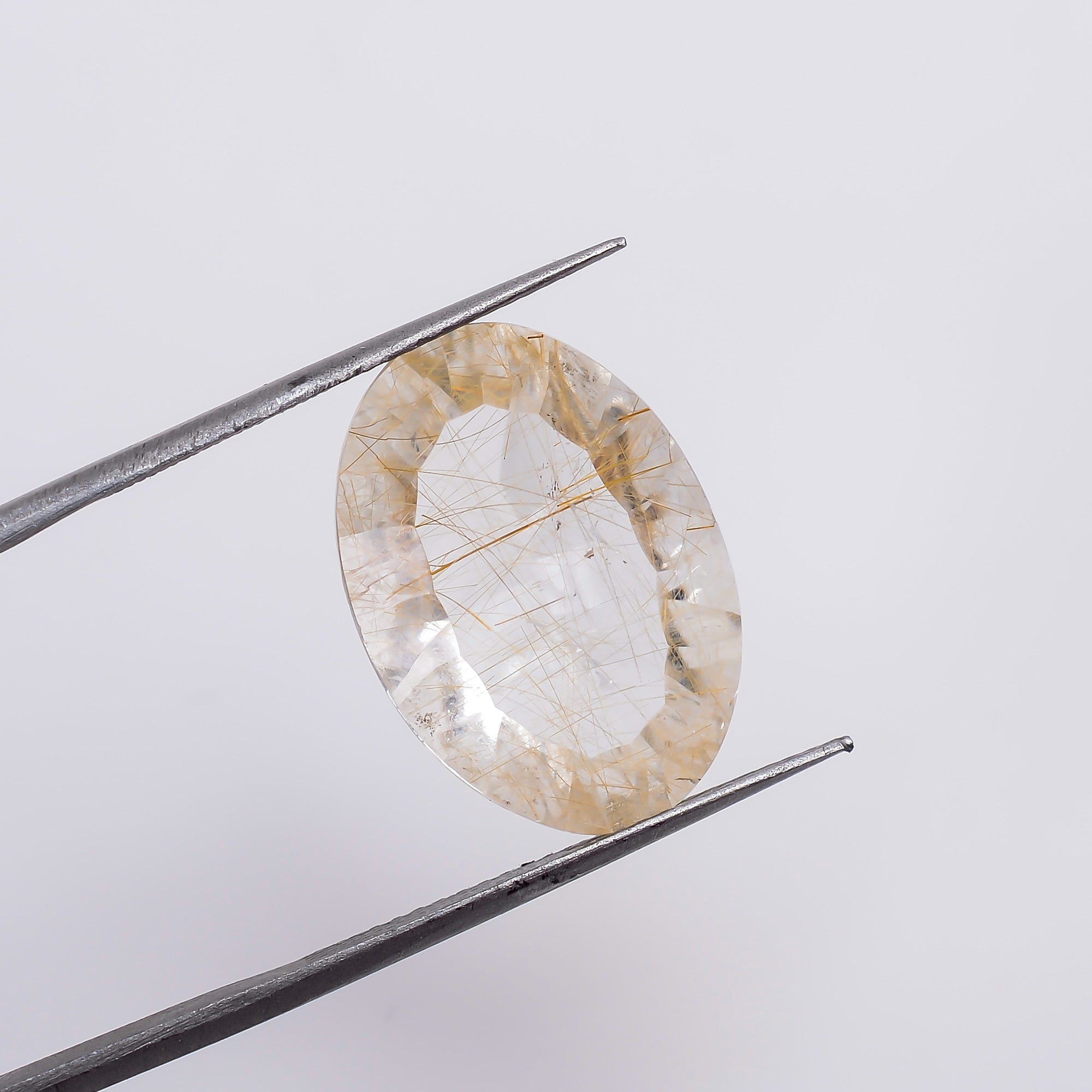 Natural Golden Rutile Quartz Oval Shape Cut Stone Loose Gemstone For Making Jewelry 7.5 Ct 18X12X6 mm S-1265