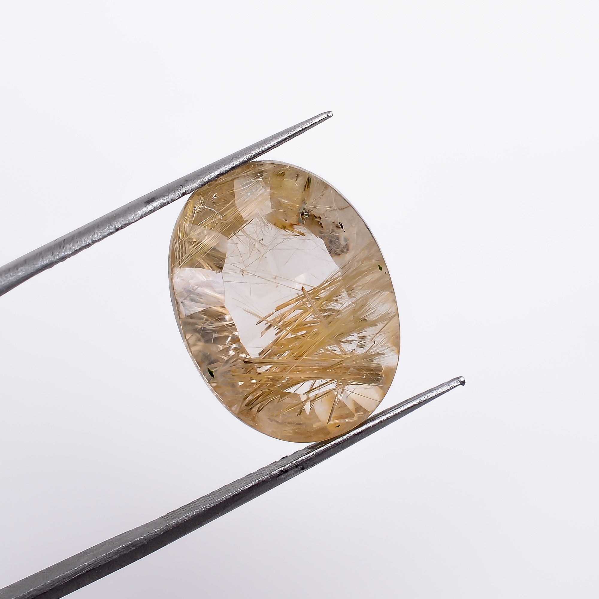 Natural Golden Rutile Quartz Oval Shape Cut Stone Loose Gemstone For Making Jewelry 8.5 Ct 17X13X7mm S-1266
