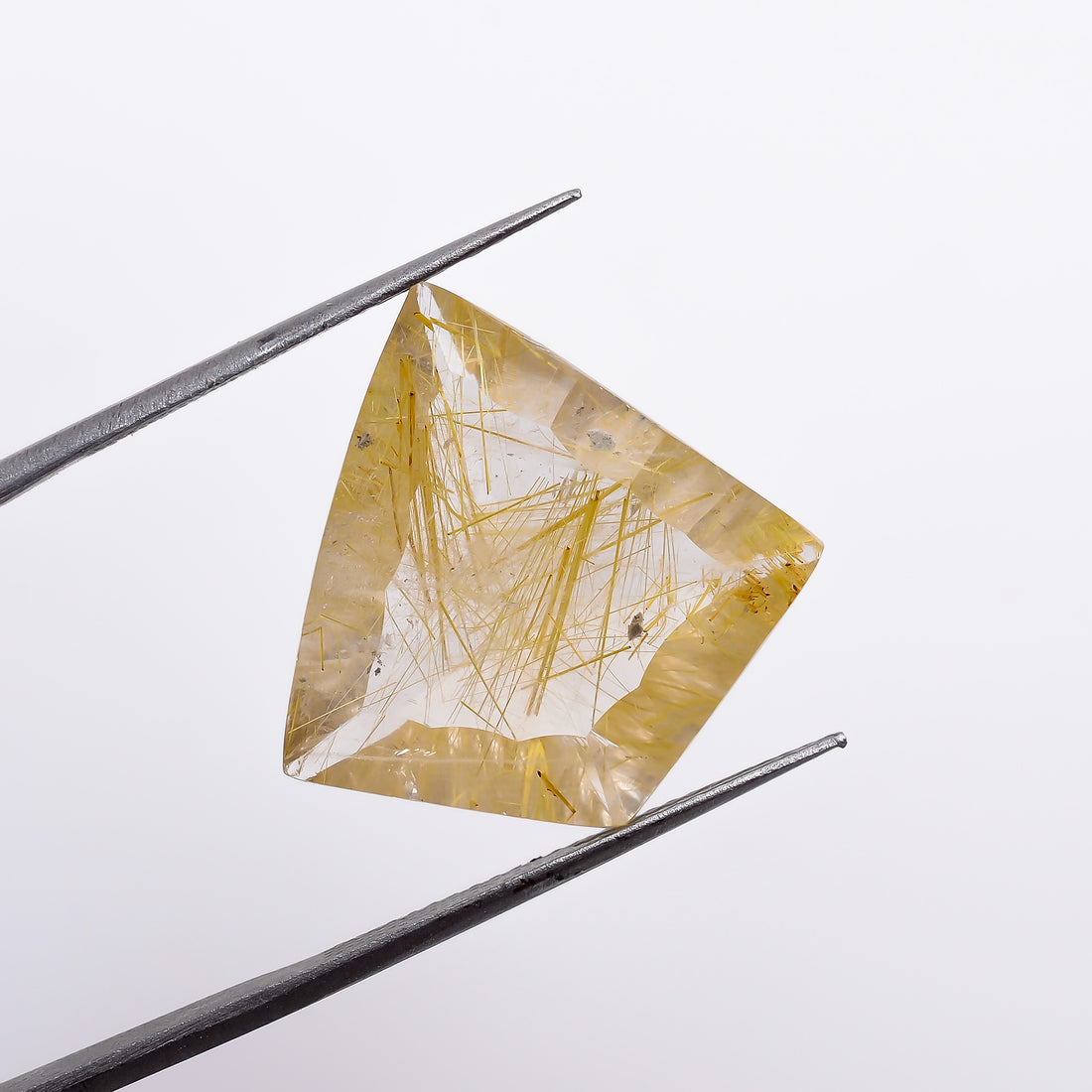 Natural Golden Rutile Quartz Shield Shape Cut Stone Loose Gemstone For Making Jewelry 11 Ct 20X20X8mm S-1267