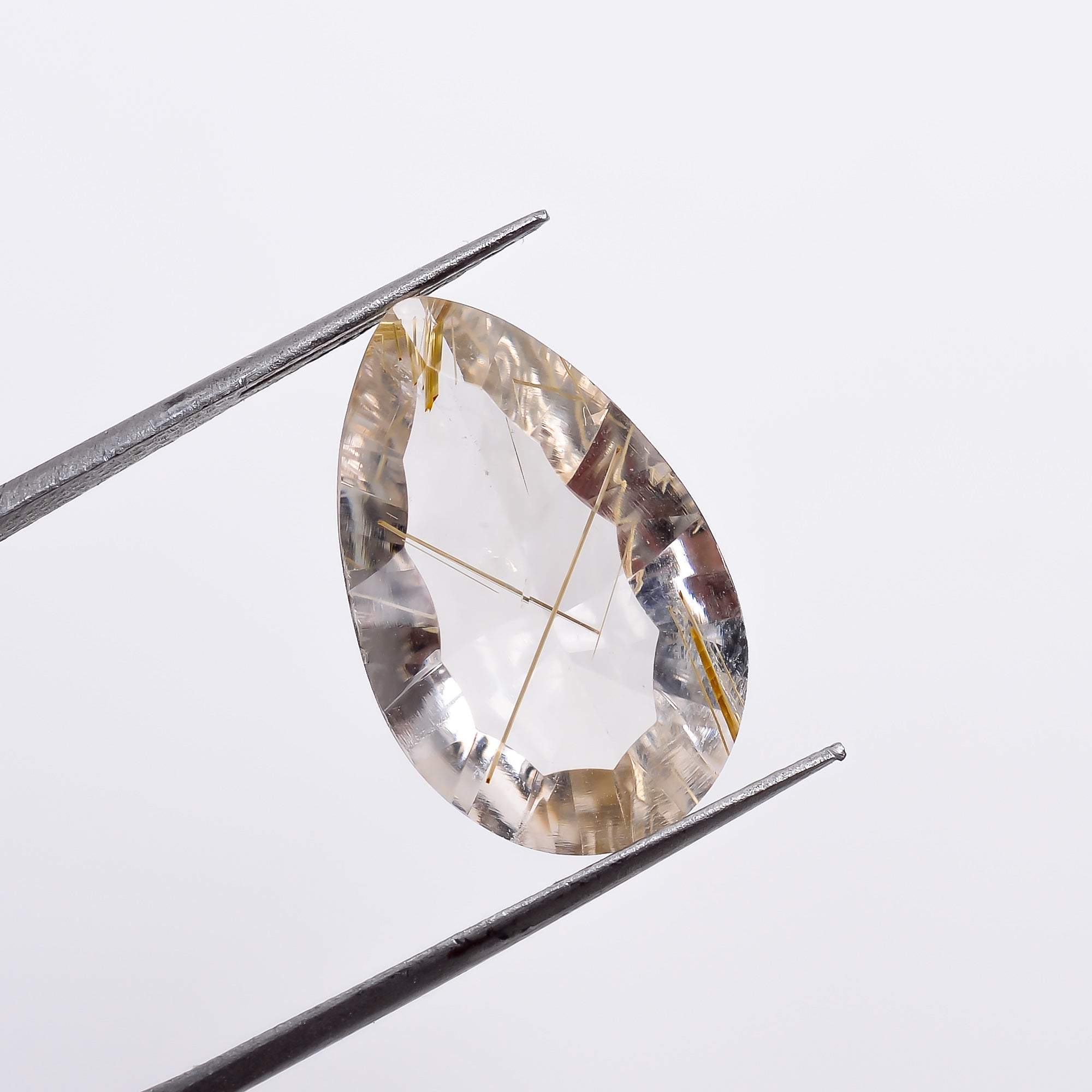 Natural Golden Rutile Quartz Pear Shape Cut Stone Loose Gemstone For Making Jewelry 6 Ct 17X11X6 mm S-1268