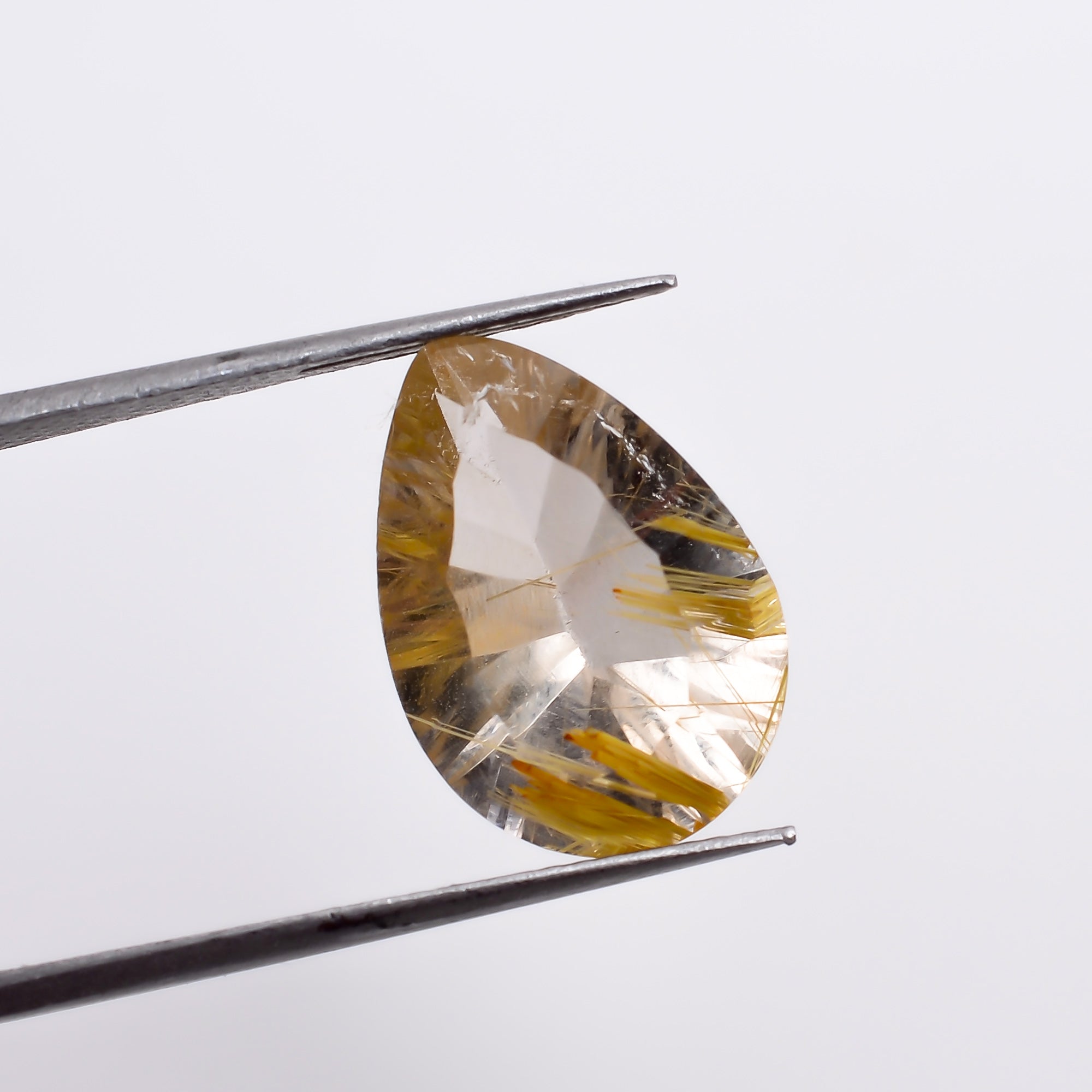 Natural Golden Rutile Quartz Pear Shape Cut Stone Loose Gemstone For Making Jewelry 5 Ct 15X10X7 mm S-1269