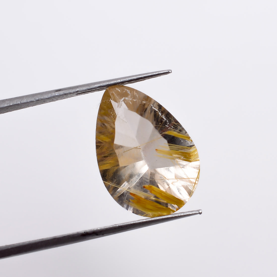 Natural Golden Rutile Quartz Pear Shape Cut Stone Loose Gemstone For Making Jewelry 5 Ct 15X10X7 mm S-1269