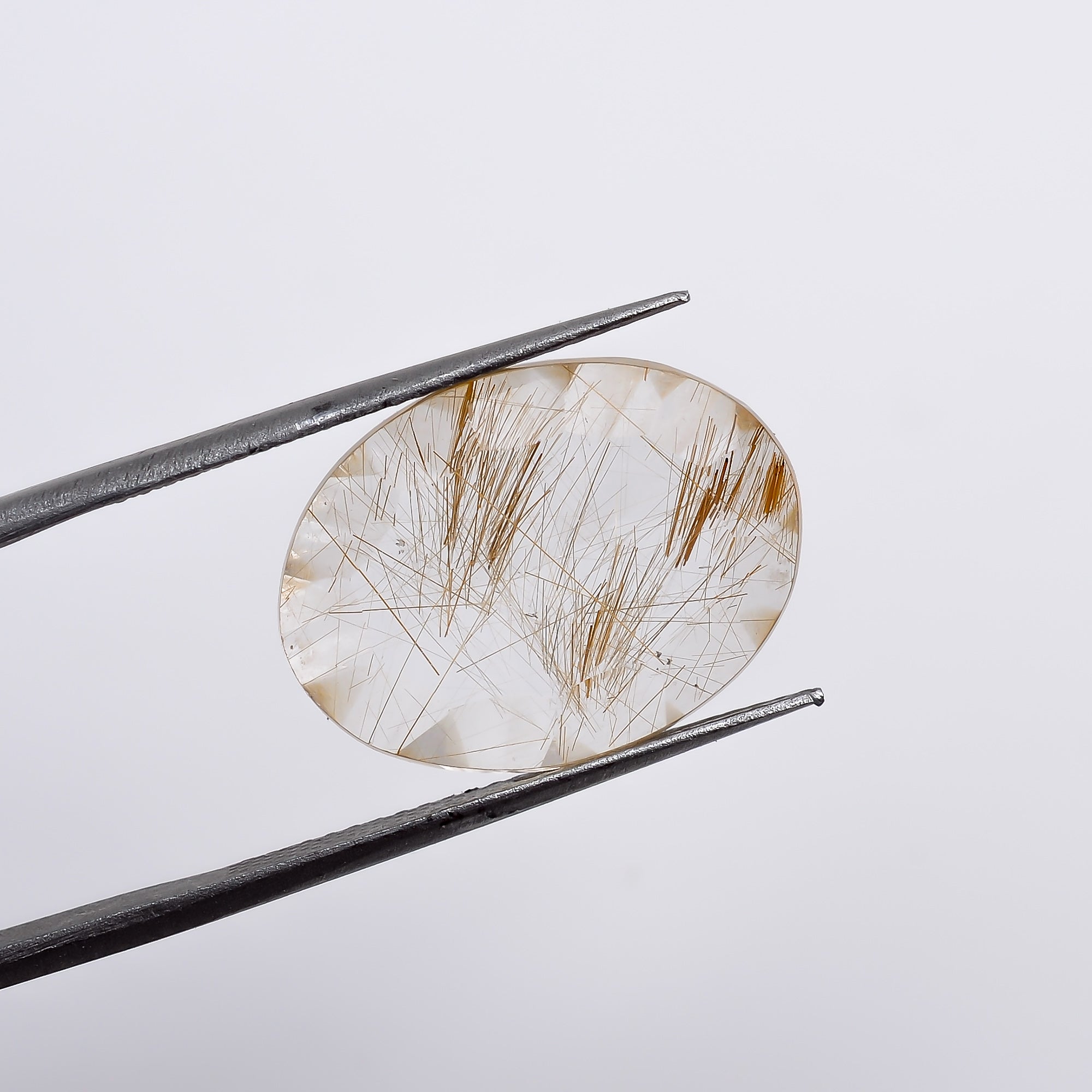 Natural Golden Rutile Quartz Oval Shape Cut Stone Loose Gemstone For Making Jewelry 7 Ct 17X13X5 mm S-1270