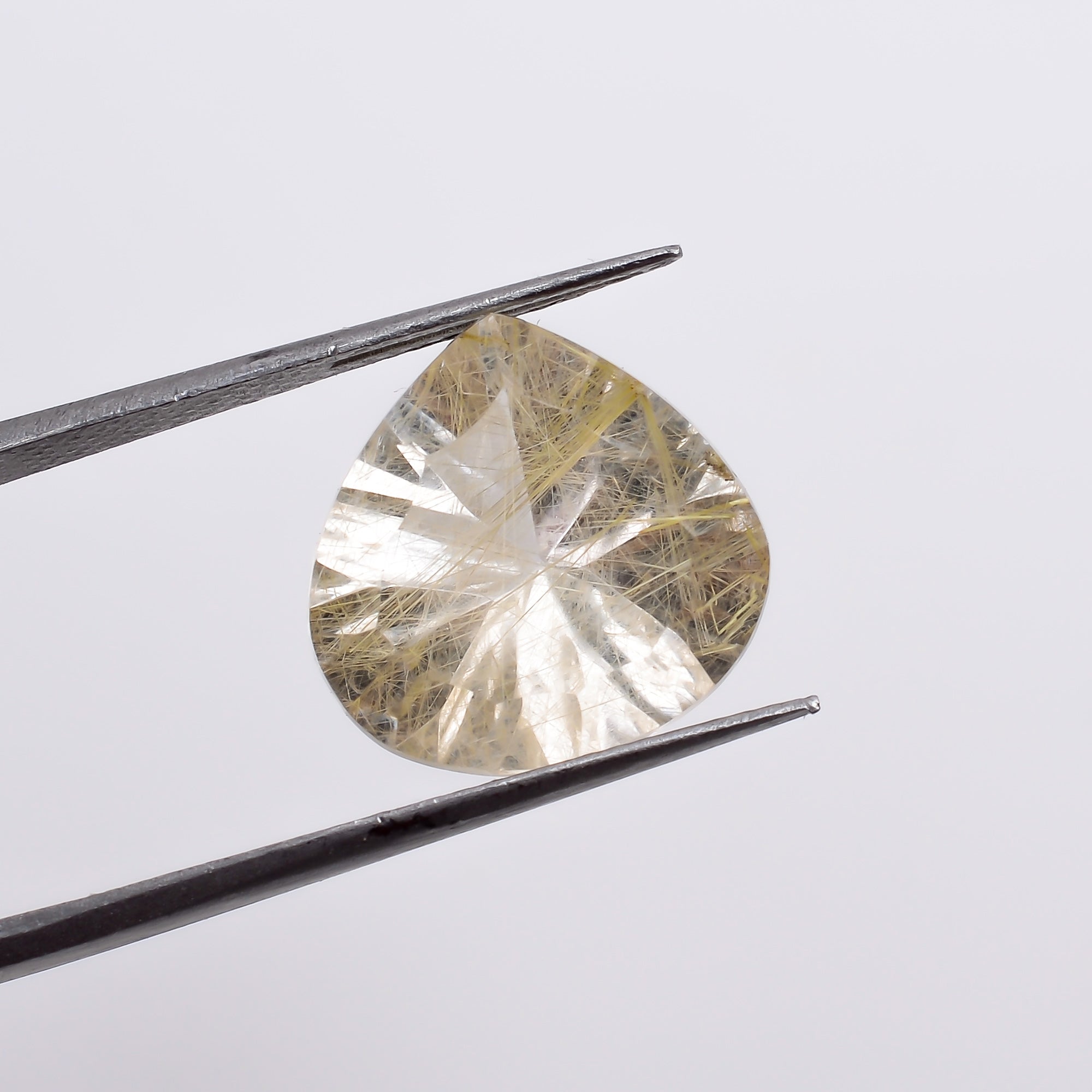 Natural Golden Rutile Quartz Heart Shape Cut Stone Loose Gemstone For Making Jewelry 5.5 Ct 13X13X7 mm S-1272