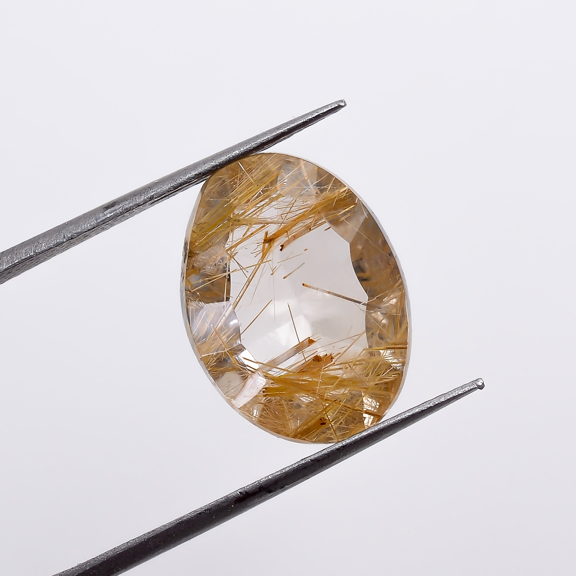 Natural Golden Rutile Quartz Oval Shape Cut Stone Loose Gemstone For Making Jewelry 5 Ct. 14X10X5 mm S-1274