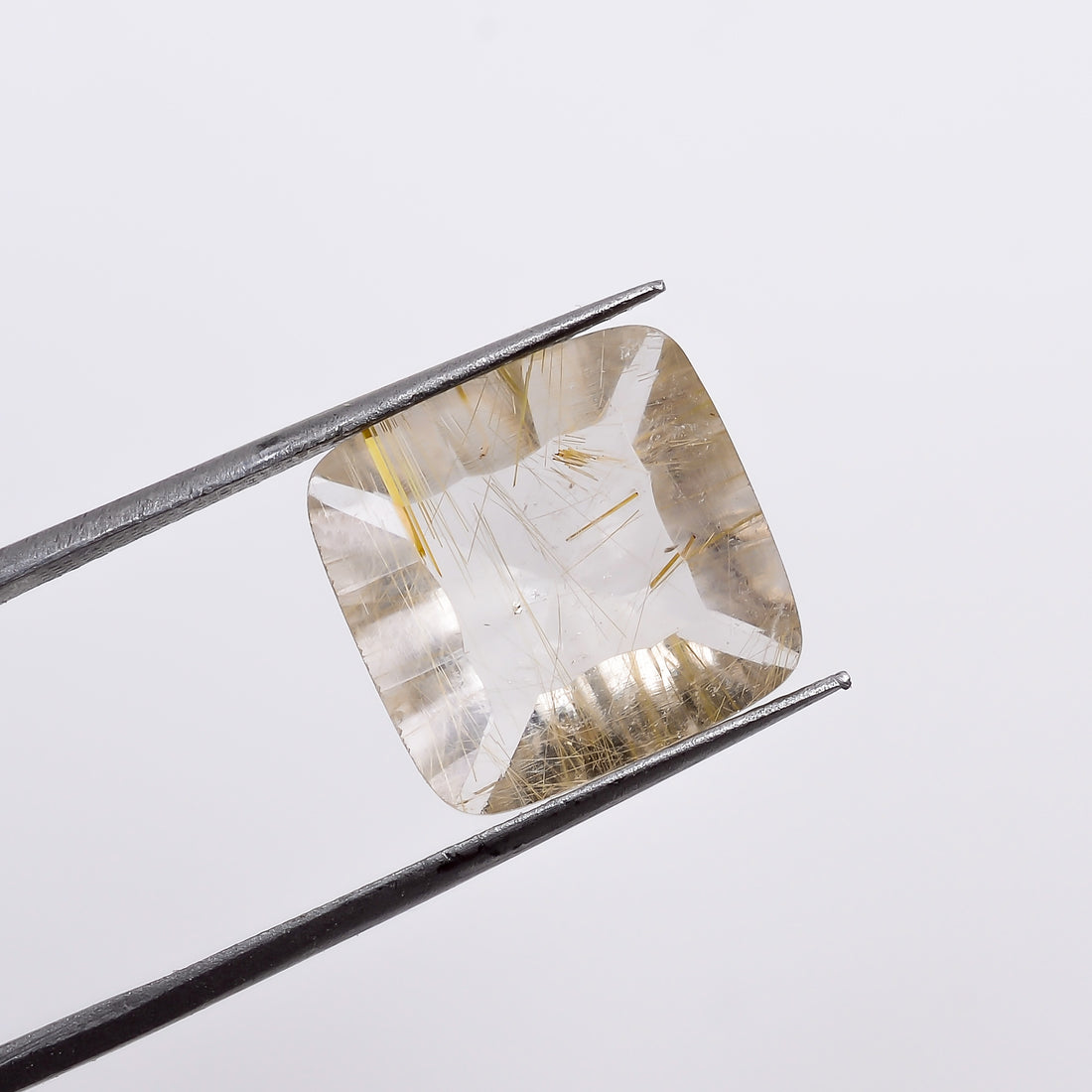 Natural Golden Rutile Quartz Cushion Shape Cut Stone Loose Gemstone For Making Jewelry 5.5 Ct 12X12X6mm S1276