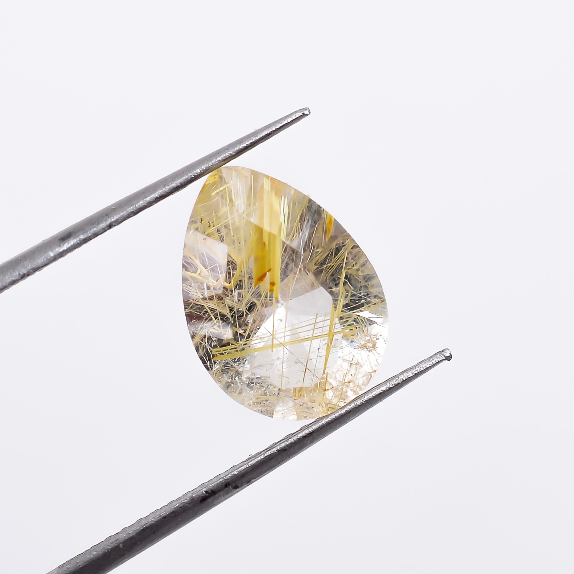Natural Golden Rutile Quartz Pear Shape Cut Stone Loose Gemstone For Making Jewelry 3 Ct. 12X9X5 mm S-1278