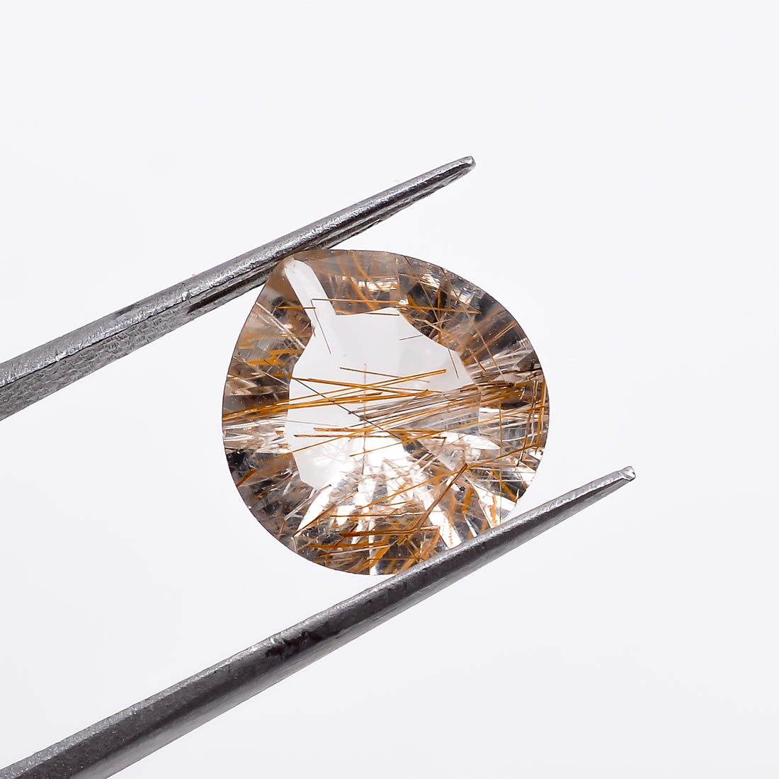 Natural Copper Rutile Quartz Heart Shape Cut Stone Loose Gemstone For Making Jewelry 3 Ct 11X10X5 mm S-1280