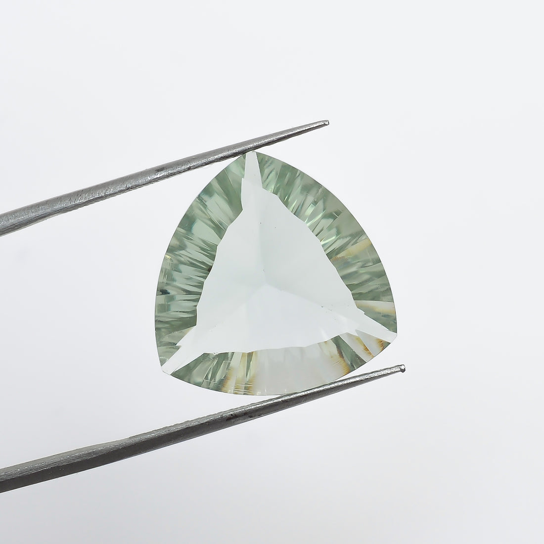 Natural Green Amethyst Trillion Shape Cut Stone Loose Gemstone For Making Jewelry 10.5 Ct. 17X17X7 mm S-1289