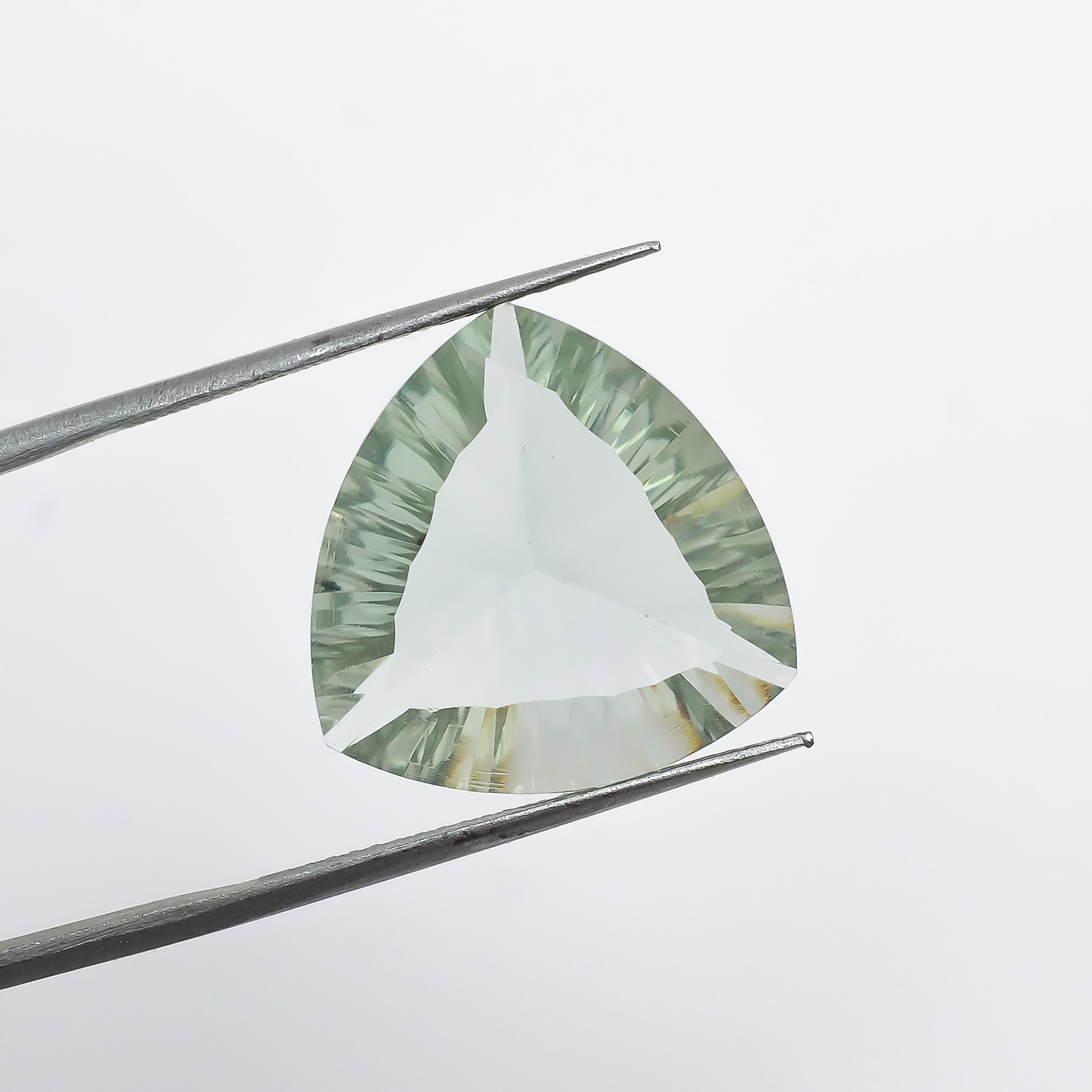 Natural Green Amethyst Trillion Shape Cut Stone Loose Gemstone For Making Jewelry 10.5 Ct. 17X17X7 mm S-1289