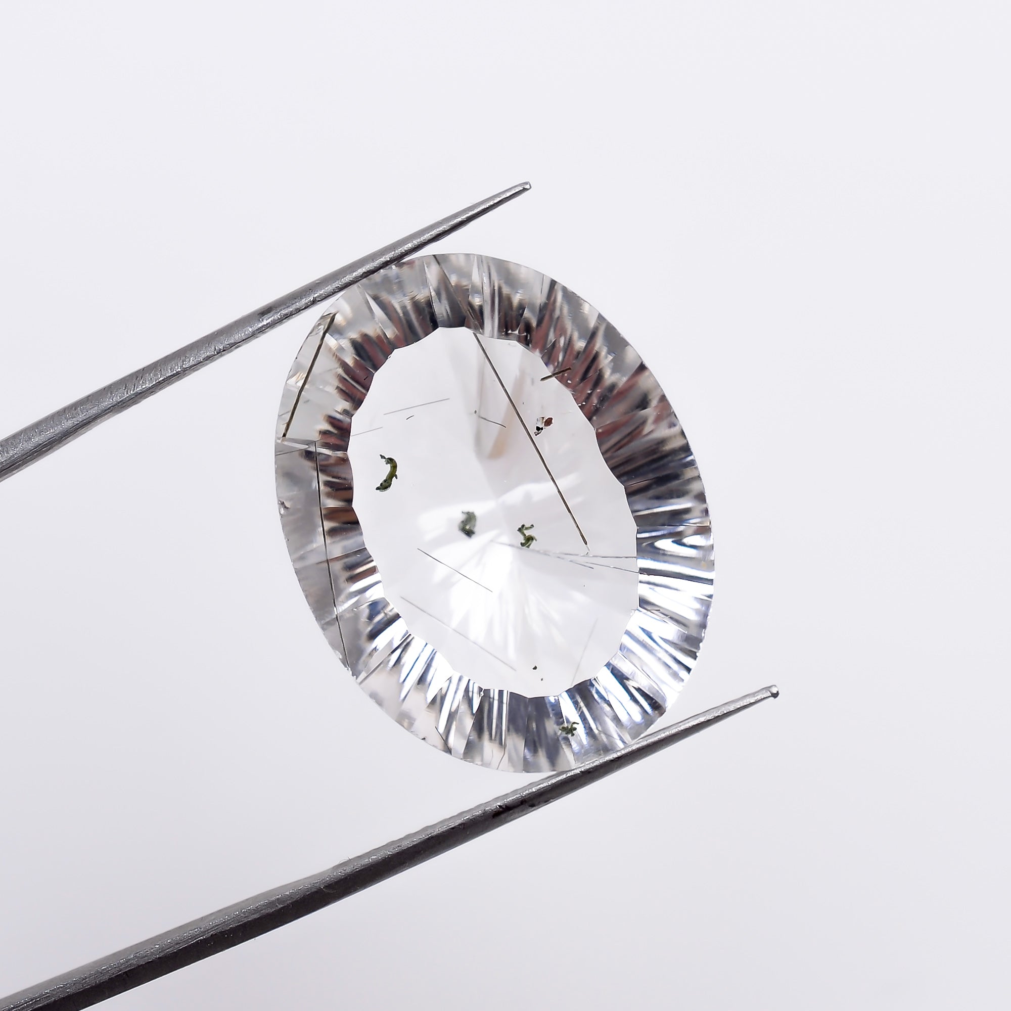 Natural Crystal Rutile Oval Shape Cut Stone Loose Gemstone For Making Jewelry 18.5 Ct. 22X17X9 mm S-1294