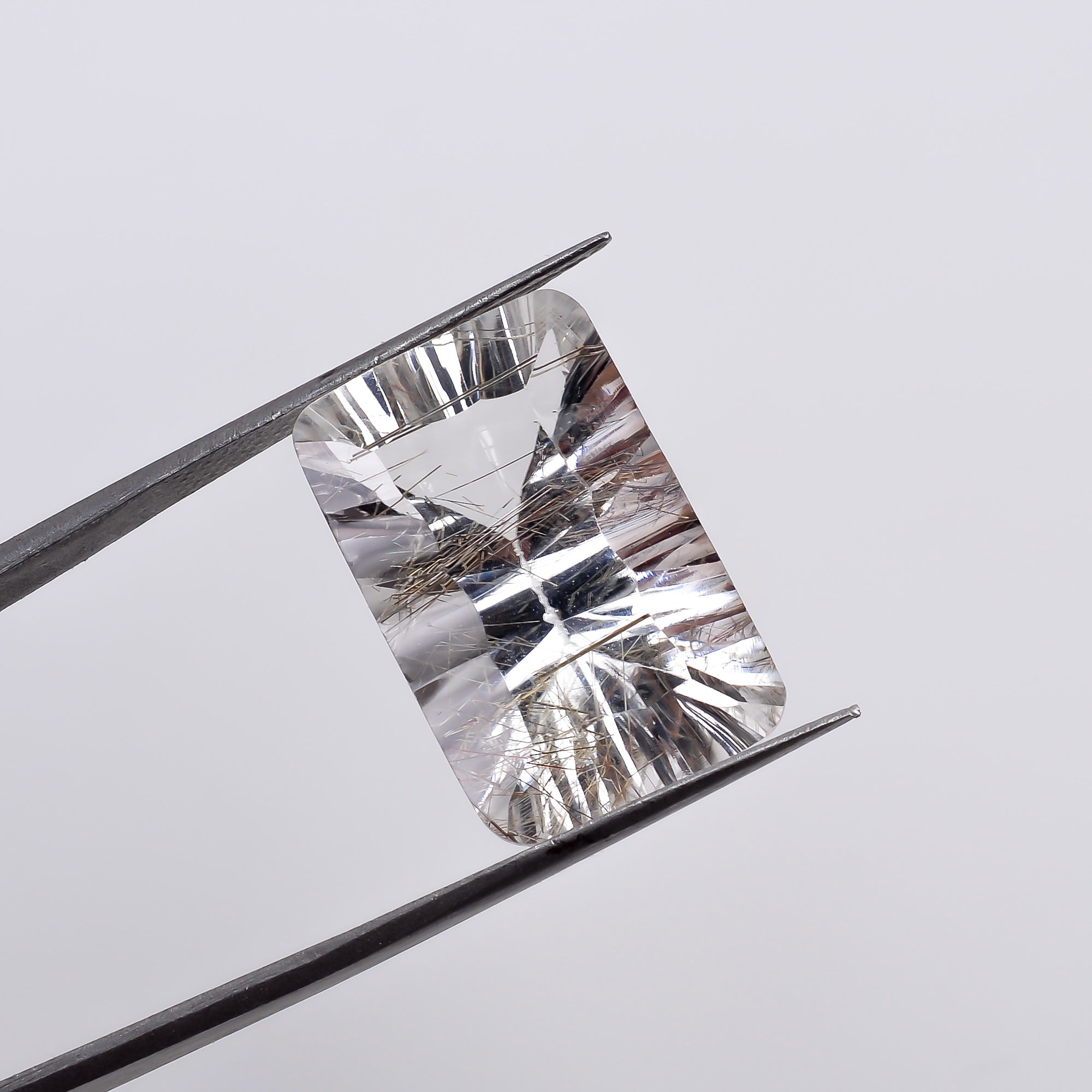 Natural Crystal Rutile Radiant Shape Cut Stone Loose Gemstone For Making Jewelry 14 Ct. 19X12X9 mm S-1299
