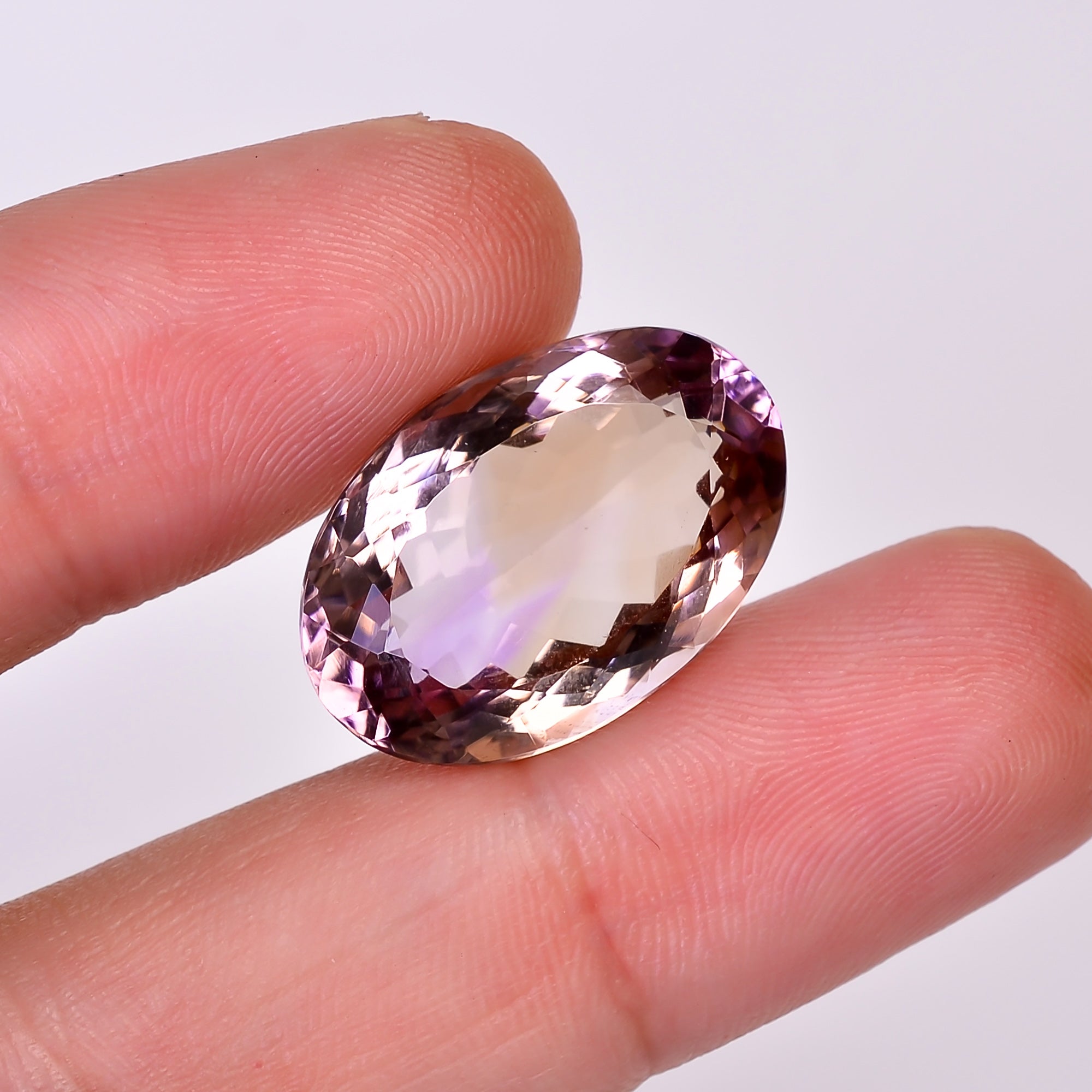 Natural Ametrine Oval Shape Cut Stone Loose Gemstone For Making Jewelry 17 Ct. 21X14X9 mm Y-10029