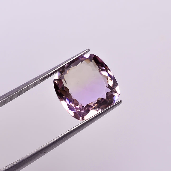 Natural Ametrine Cushion Shape Cut Stone Loose Gemstone For Making Jewelry 6.5 Ct. 12X12X6 mm Y-10041