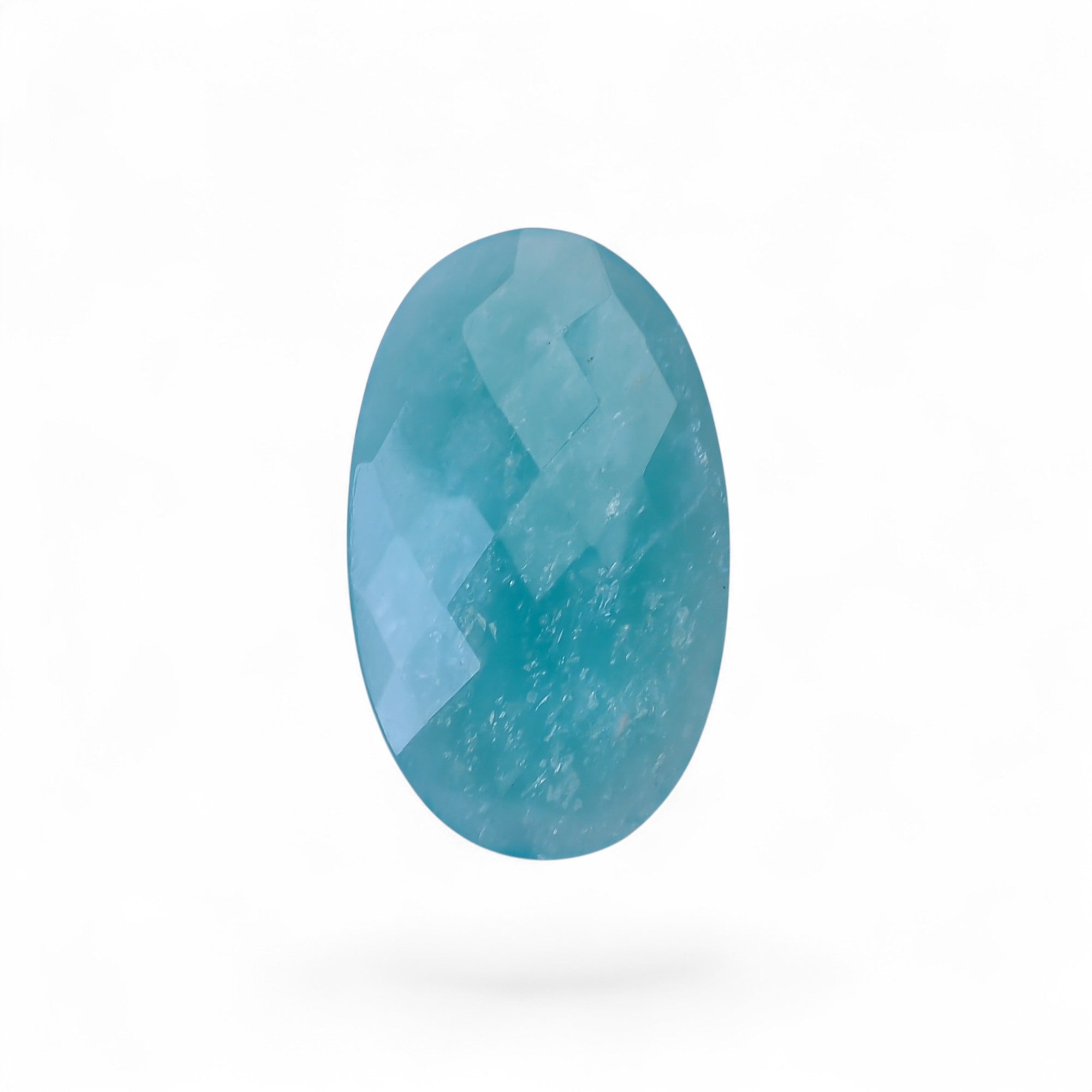 Natural Amazonite Oval Shape Faceted Loose Gemstone For Making Jewelry 26 Ct. 30X18X6 mm Y-10048