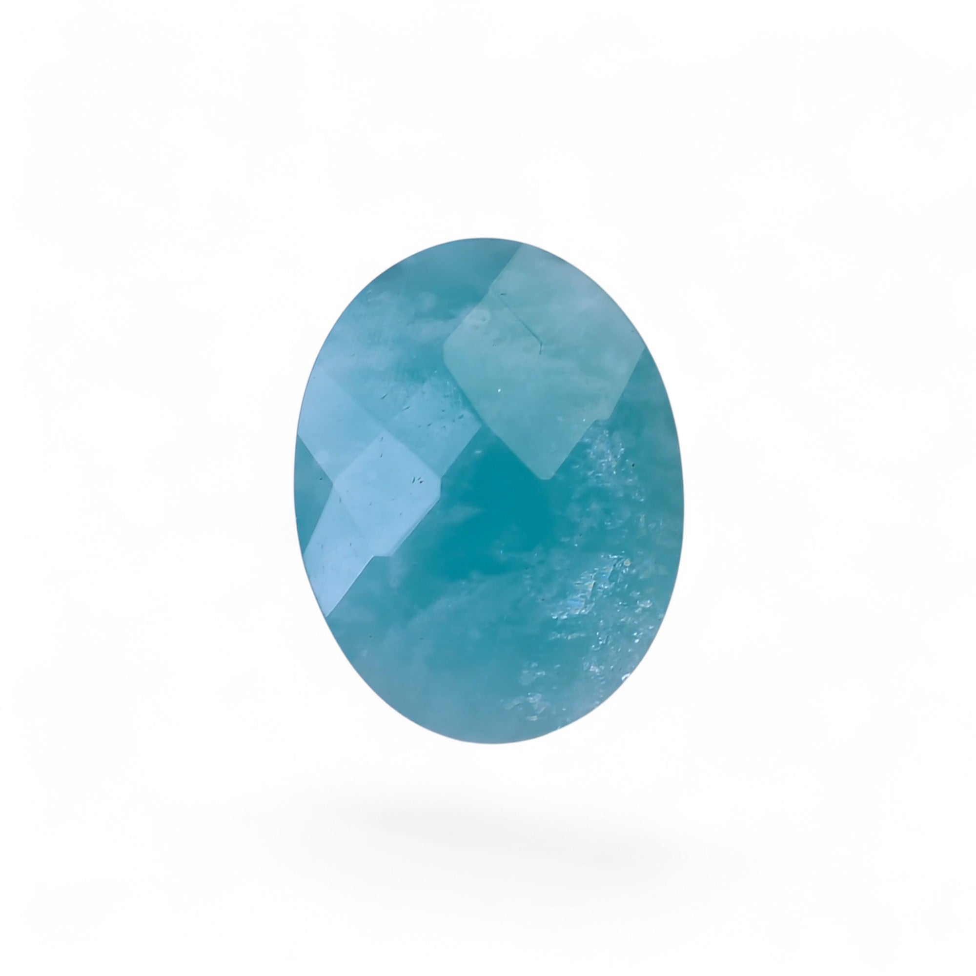 Natural Amazonite Oval Shape Faceted Loose Gemstone For Making Jewelry 13 Ct. 18X14X7 mm Y-10049