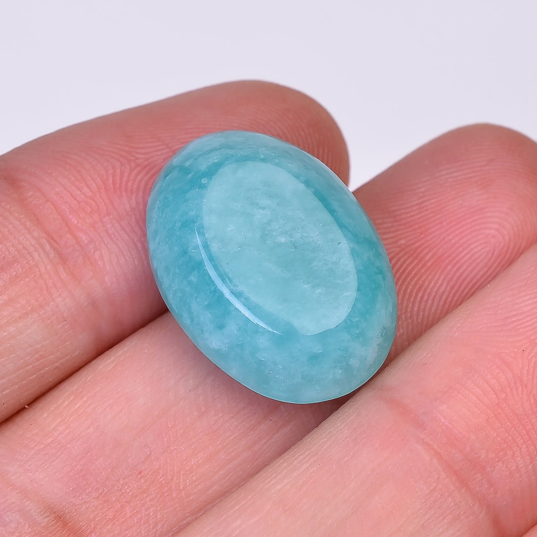 Natural Amazonite Oval Shape Faceted Loose Gemstone For Making Jewelry 16.5 Ct. 20X14X7 mm Y-10050