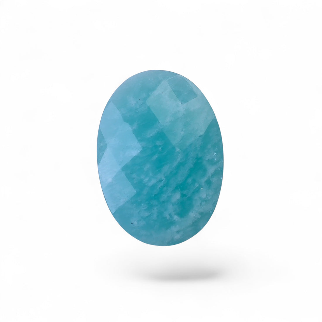 Natural Amazonite Oval Shape Faceted Loose Gemstone For Making Jewelry 16.5 Ct. 20X14X7 mm Y-10050