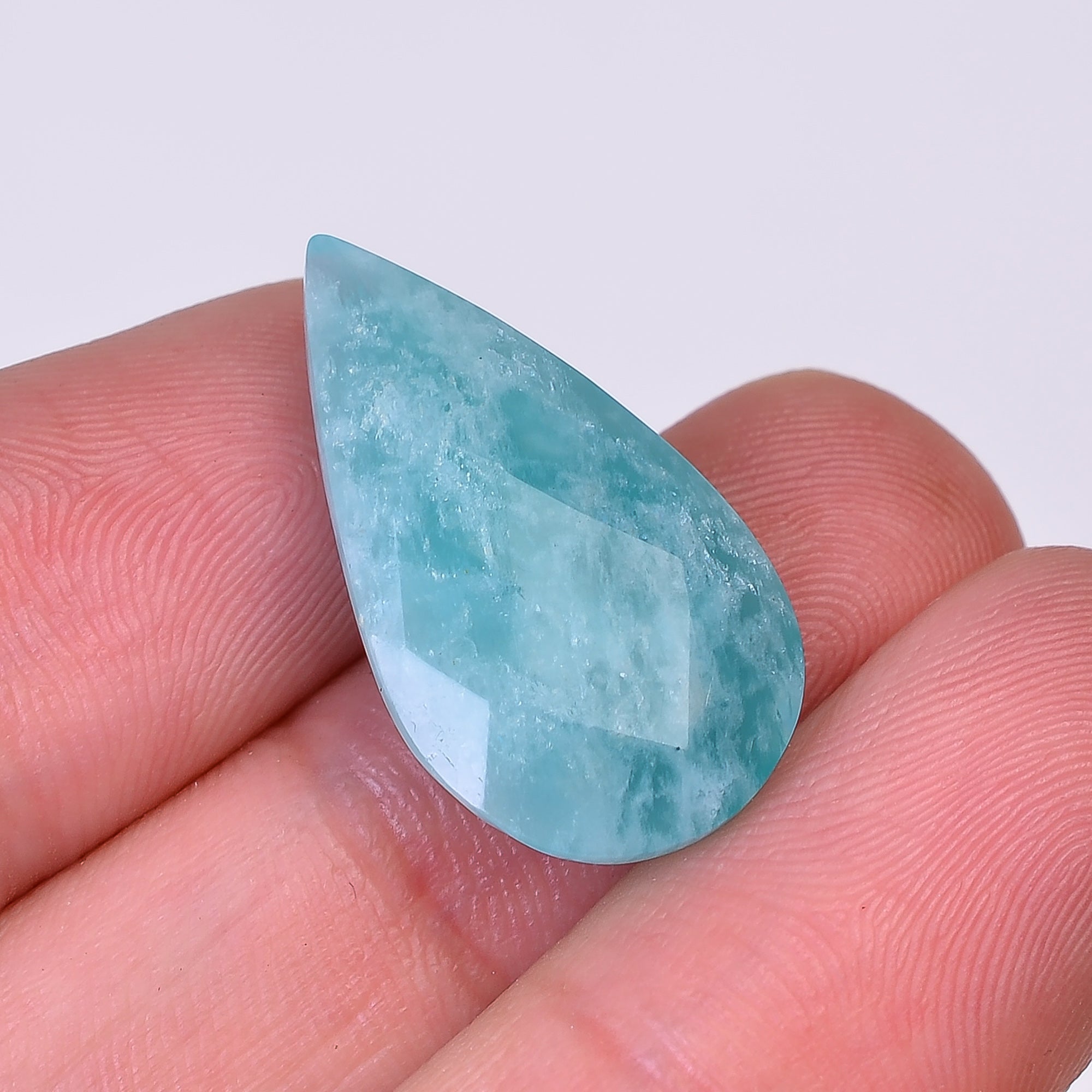 Natural Amazonite Pear Shape Faceted Loose Gemstone For Making Jewelry 12.5 Ct. 23X13X6 mm Y-10051