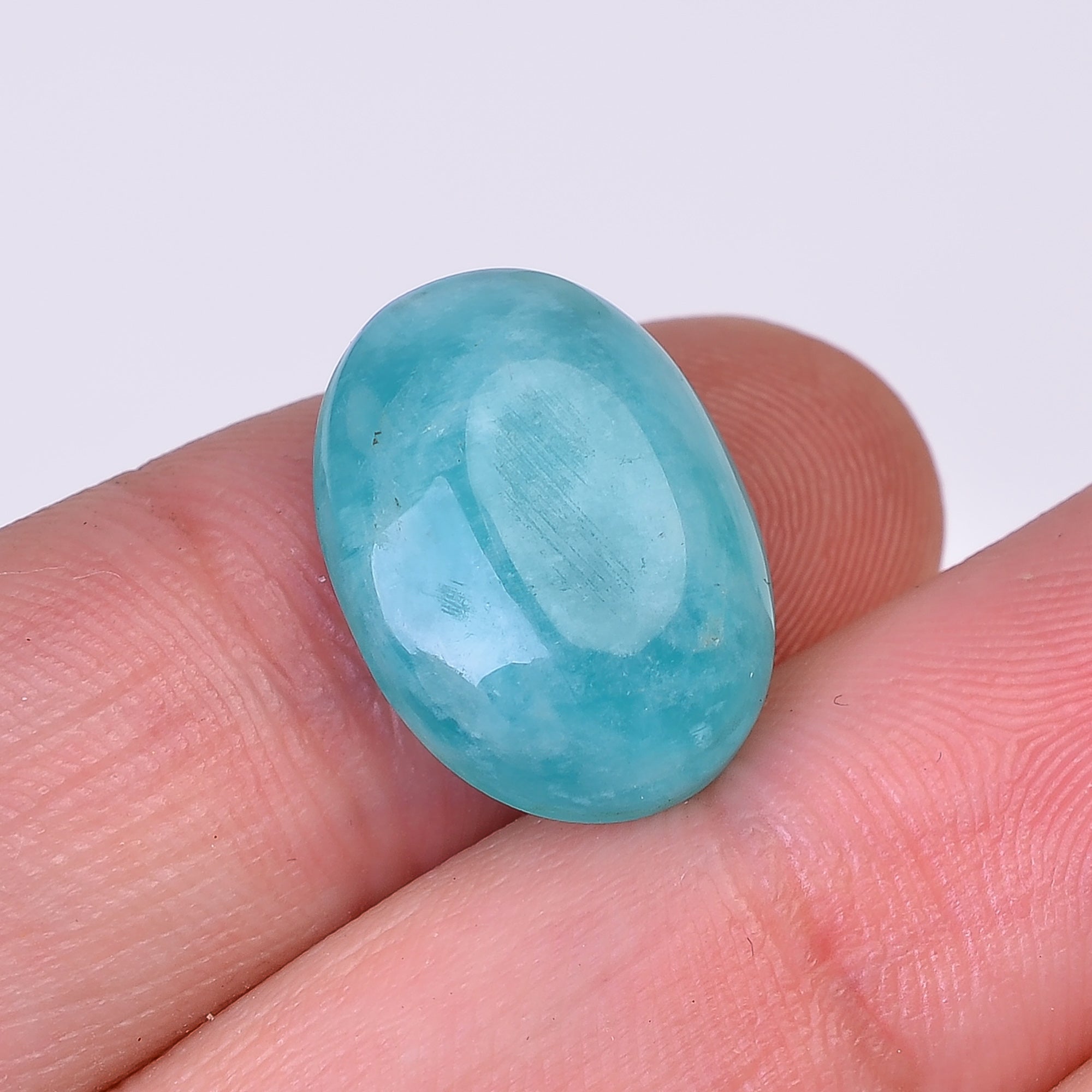 Natural Amazonite Oval Shape Faceted Loose Gemstone For Making Jewelry 10.5 Ct. 17X12X6 mm Y-10052