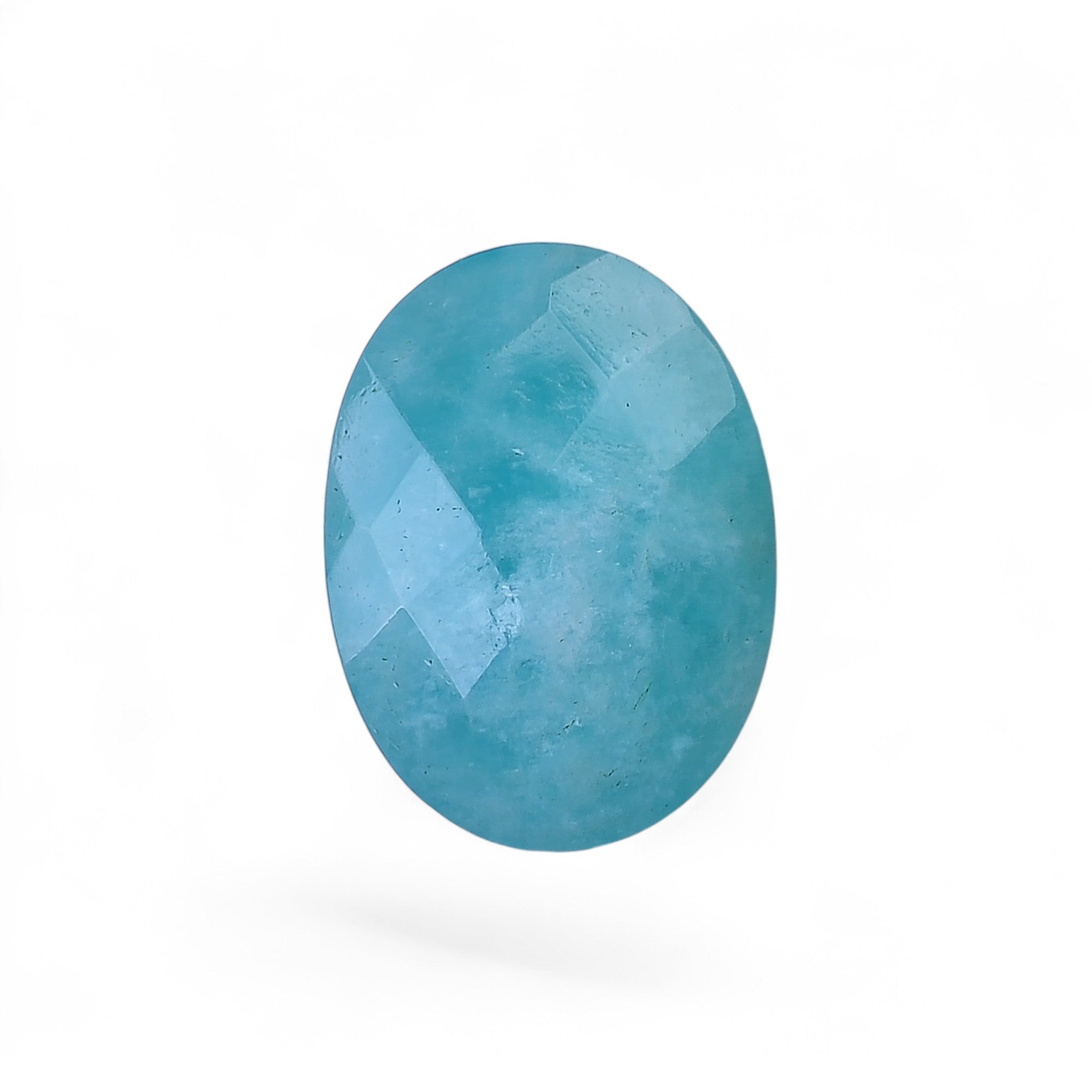 Natural Amazonite Oval Shape Faceted Loose Gemstone For Making Jewelry 10.5 Ct. 17X12X6 mm Y-10052