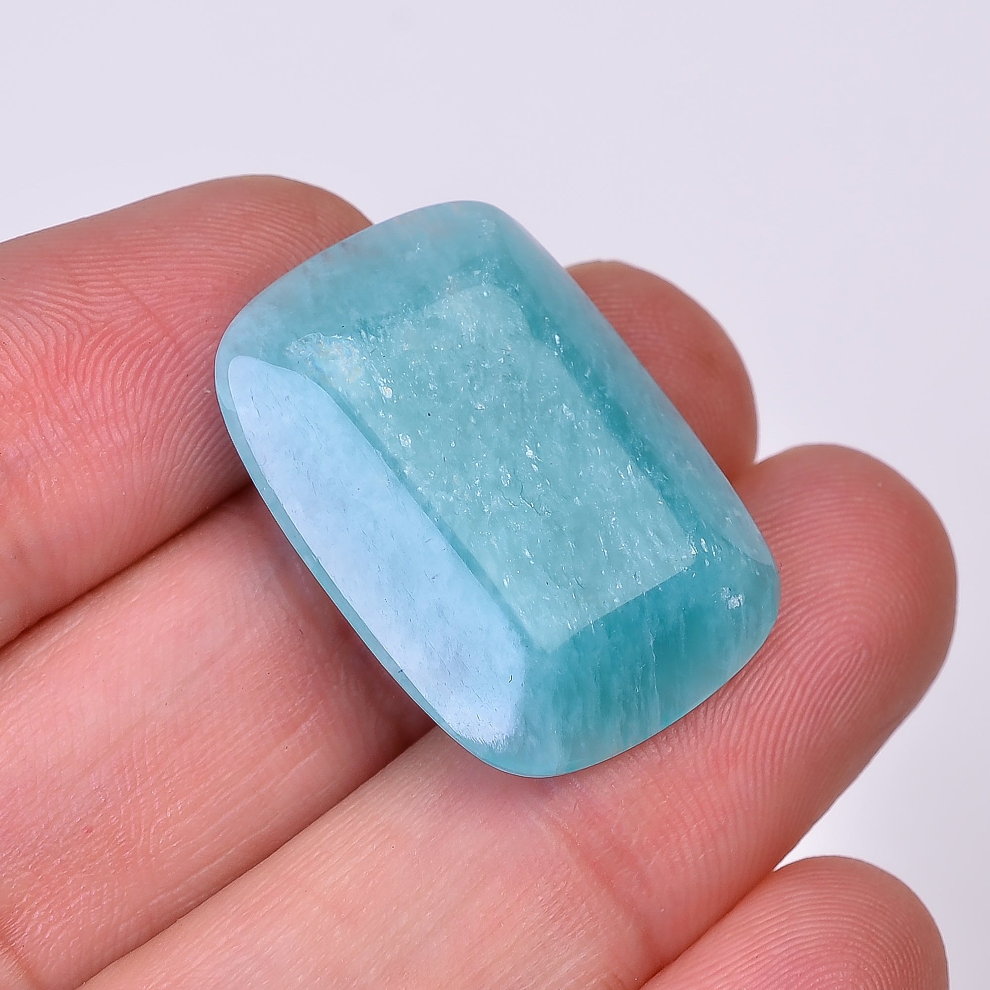 Natural Amazonite Radiant Shape Faceted Loose Gemstone For Making Jewelry 23 Ct. 26X19X6 mm Y-10053