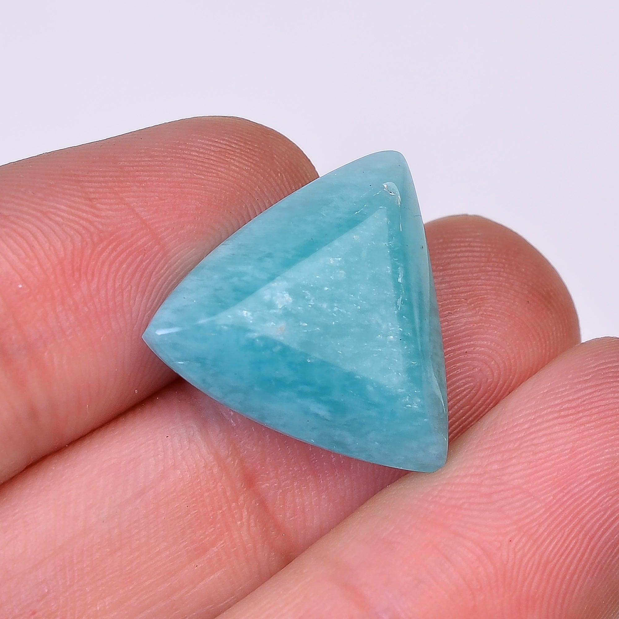 Natural Amazonite Triangle Shape Faceted Loose Gemstone For Making Jewelry 12 Ct. 17X17X6 mm Y-10055