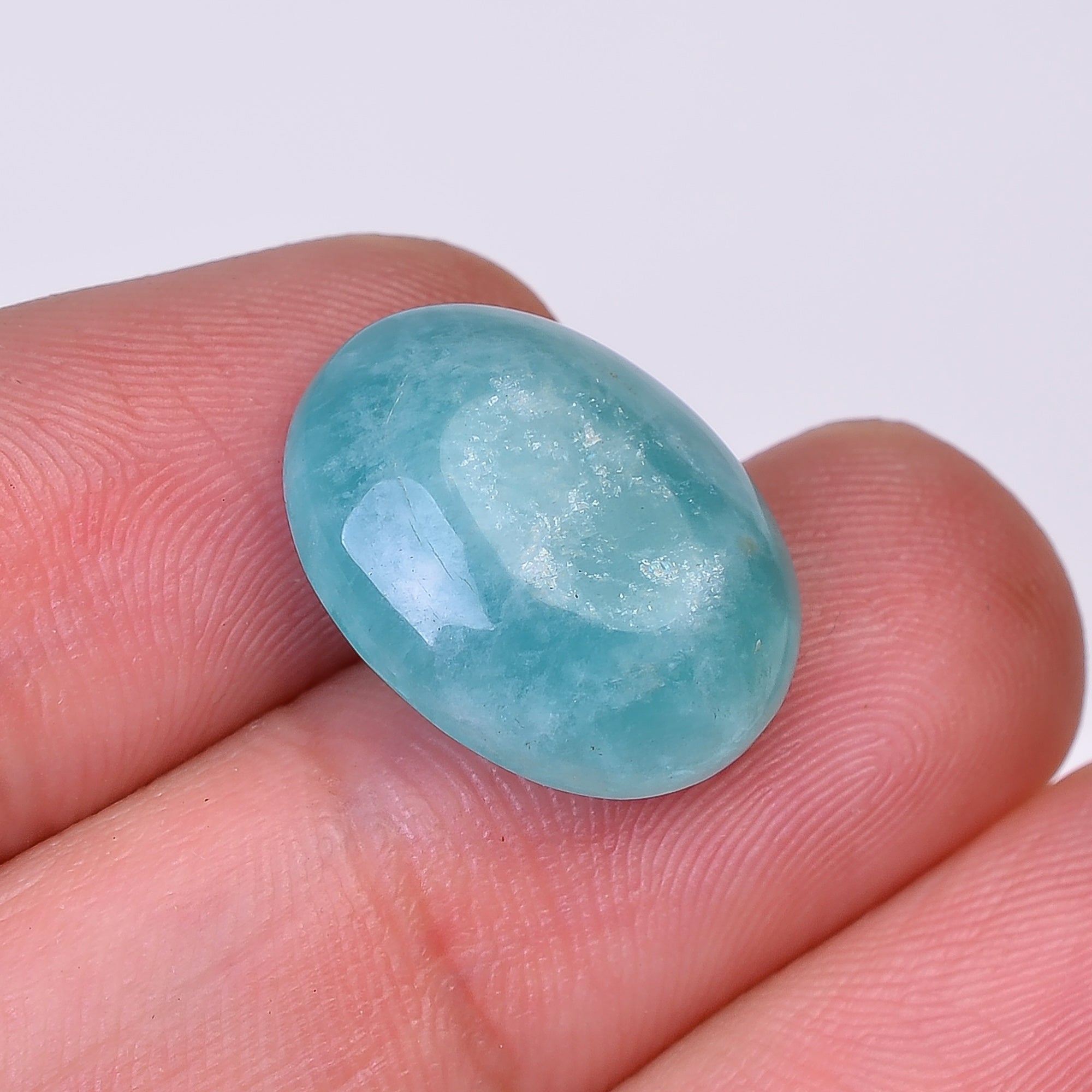 Natural Amazonite Oval Shape Faceted Loose Gemstone For Making Jewelry 10 Ct. 17X13X6 mm Y-10056