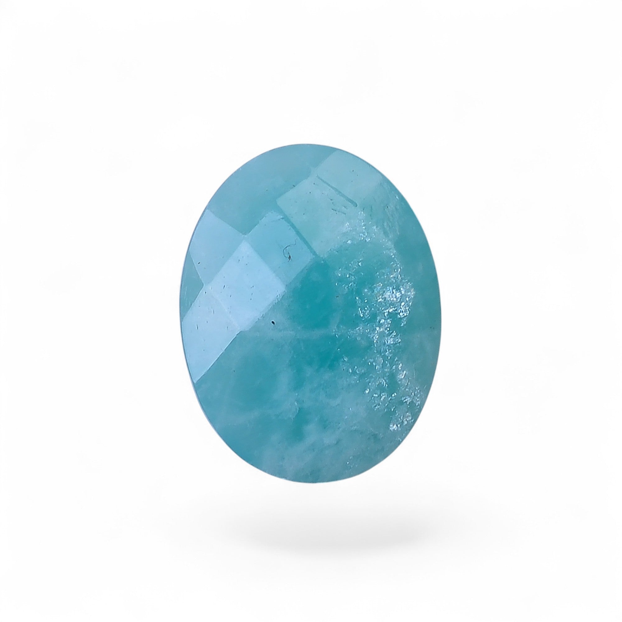 Natural Amazonite Oval Shape Faceted Loose Gemstone For Making Jewelry 10 Ct. 17X13X6 mm Y-10056