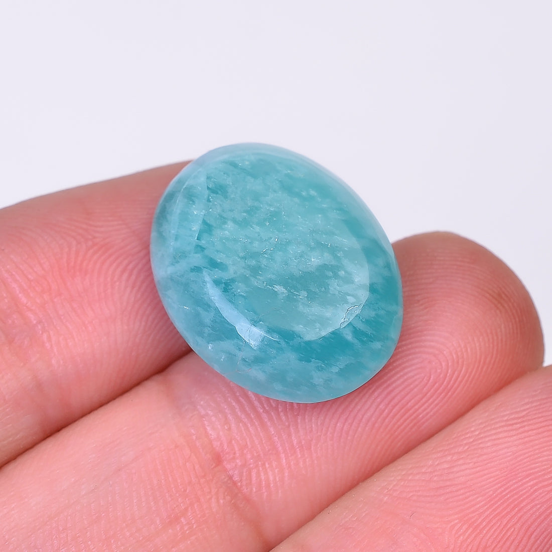 Natural Amazonite Oval Shape Faceted Loose Gemstone For Making Jewelry 14 Ct. 19X15X6 mm Y-10057