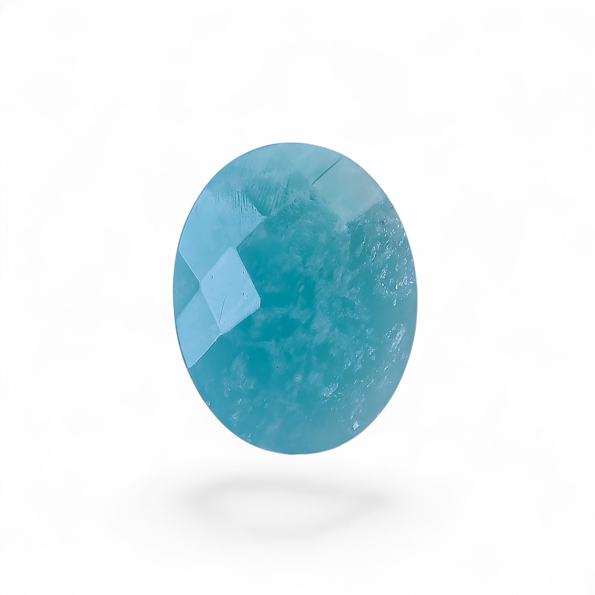 Natural Amazonite Oval Shape Faceted Loose Gemstone For Making Jewelry 14 Ct. 19X15X6 mm Y-10057